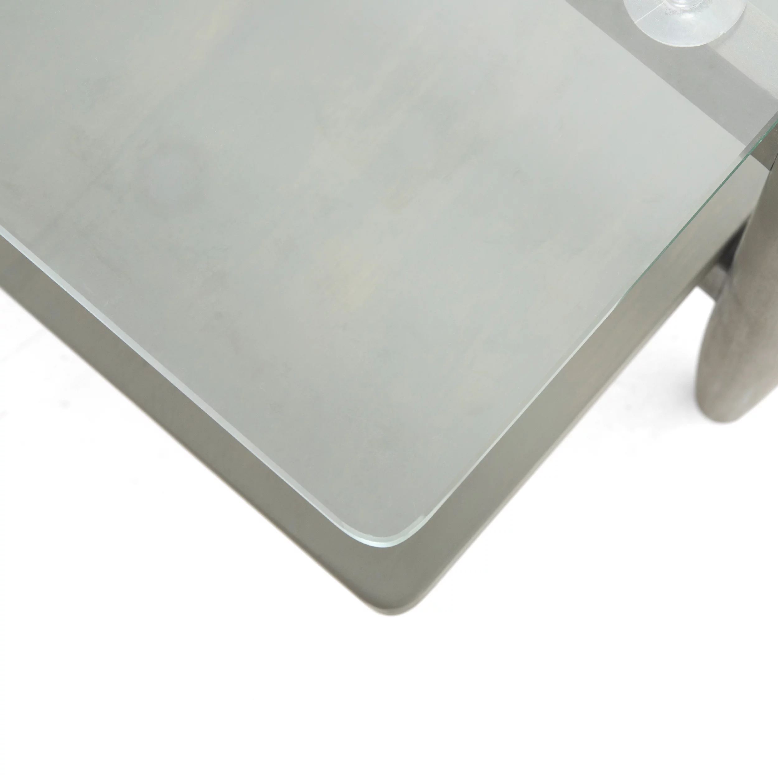 Noble House Grantlee Acacia Wood Coffee Table with Tempered Glass Top, Gray Finish