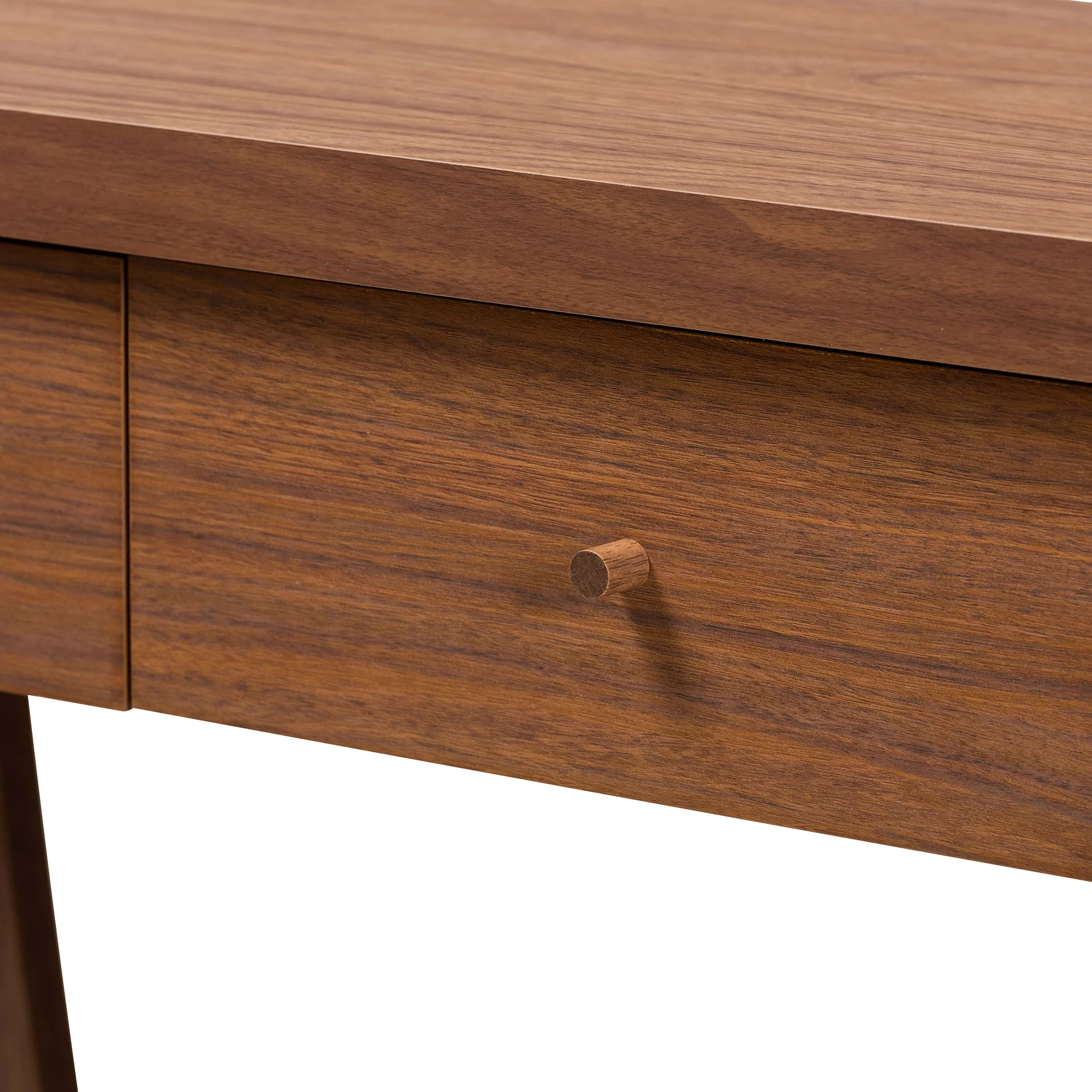 Baxton Studio Capote Modern Wood 2 Drawer Console Table, Walnut