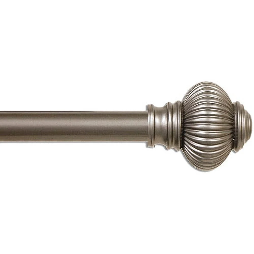 Better Homes and Gardens Fluted Knob Curtain Rod, Pewter