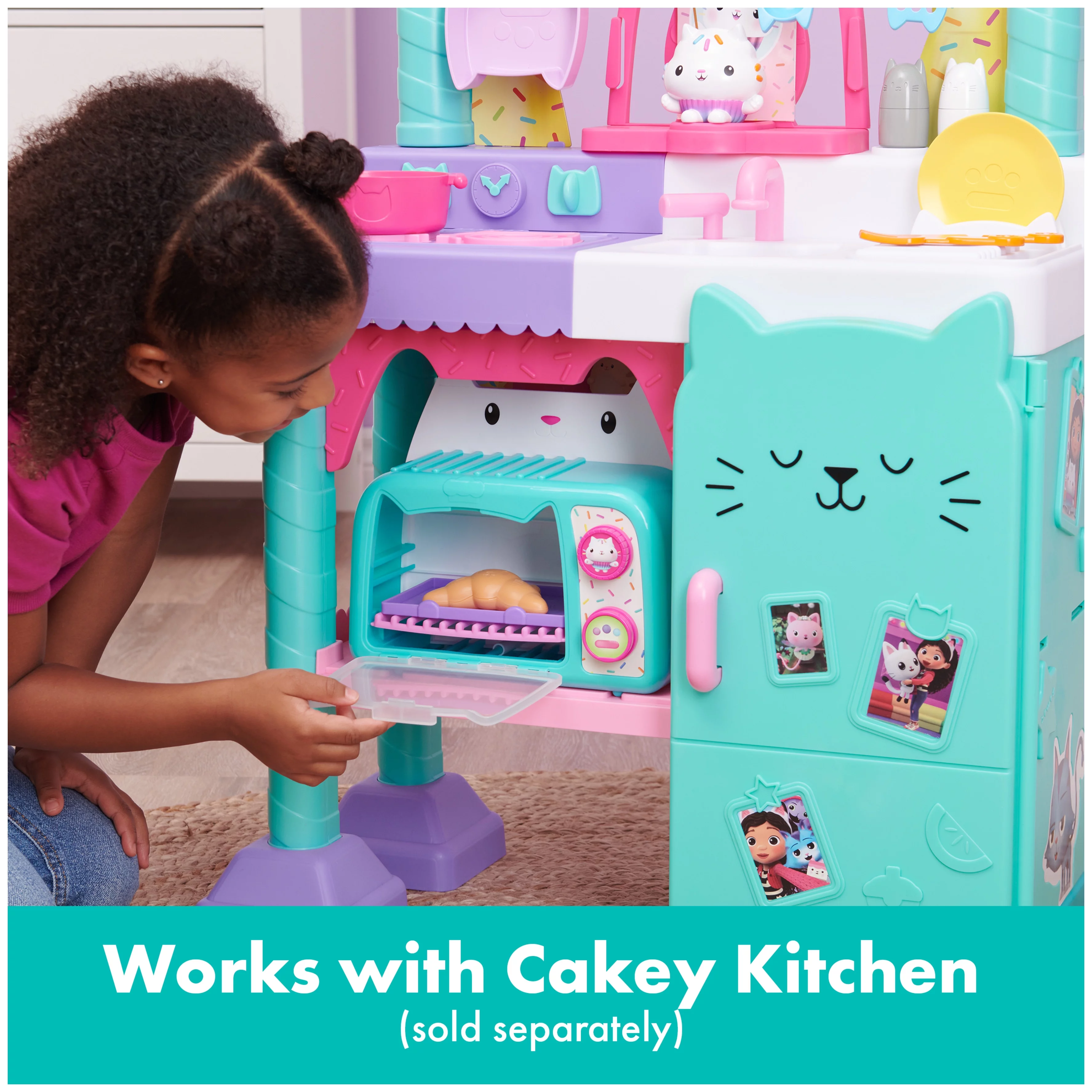 (2 pack) Gabby’s Dollhouse, Bakey with Cakey Toy Oven with Lights and Sounds