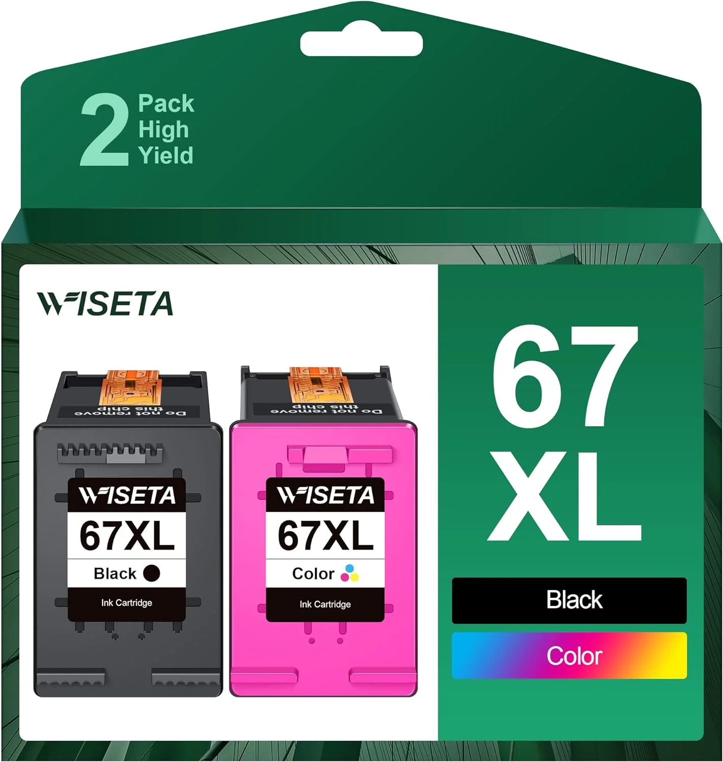 67XL Tri-Color Ink Cartridge, High-Yield, Replacement for HP 67XL Ink Cartridges Black/Color Combo Pack | Works with HP