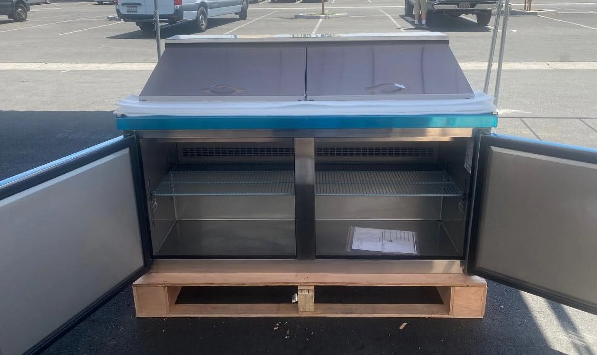 14.33 Cu Ft 60 ins Sandwich Prep Table mega SS interior NSF DSP60-MEGA