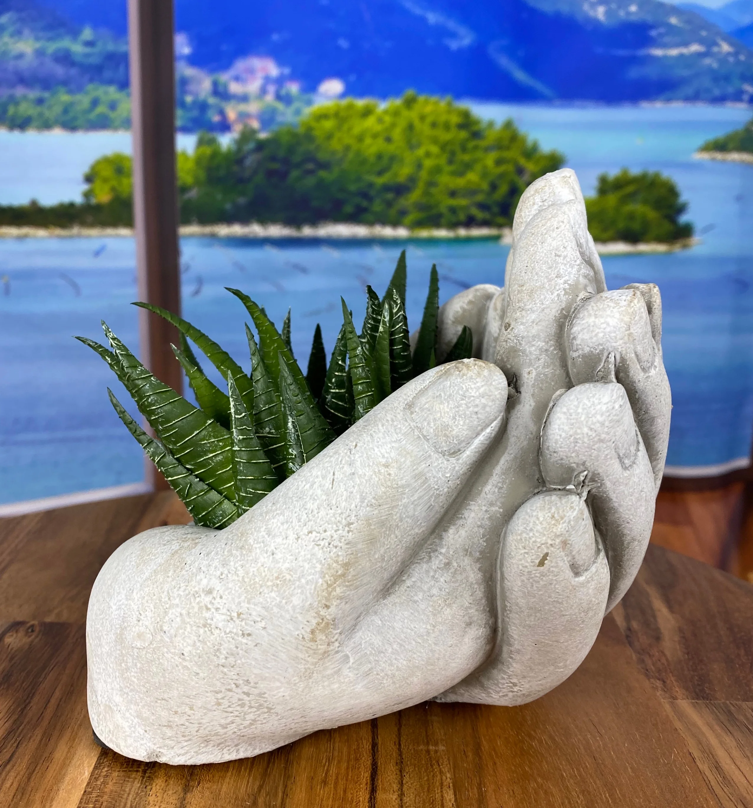 Cement Hands Planter Pot - Indoor/Outdoor Flower Succulant Pot 5