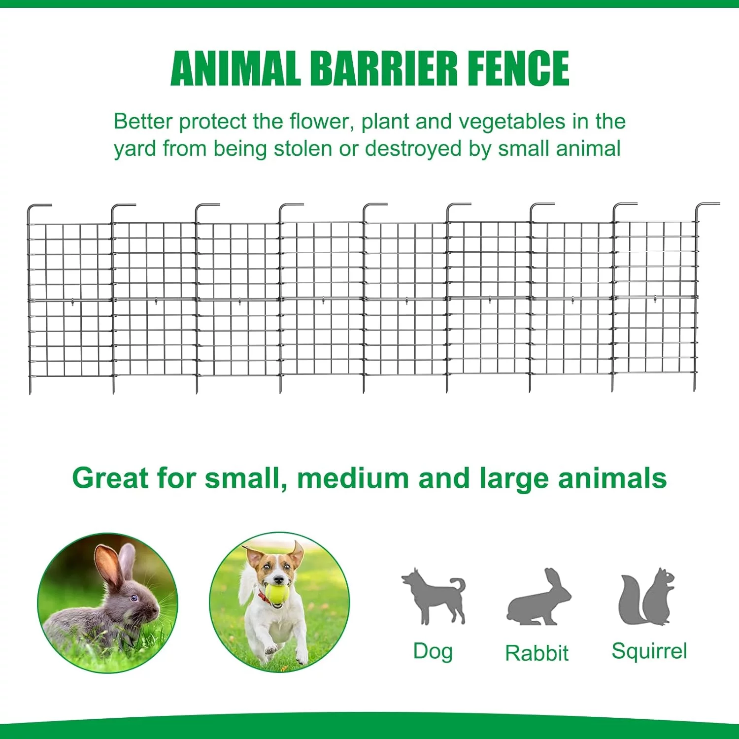 Pack Of 16 Outdoor Decorative Garden Fence, 24 x 11 Feet, Rustproof Metal Cladding, Wrought Iron Wire Edging, Patio Fence, Flower Beds, Segregation Segment Panels, Hedge Edging Decorative