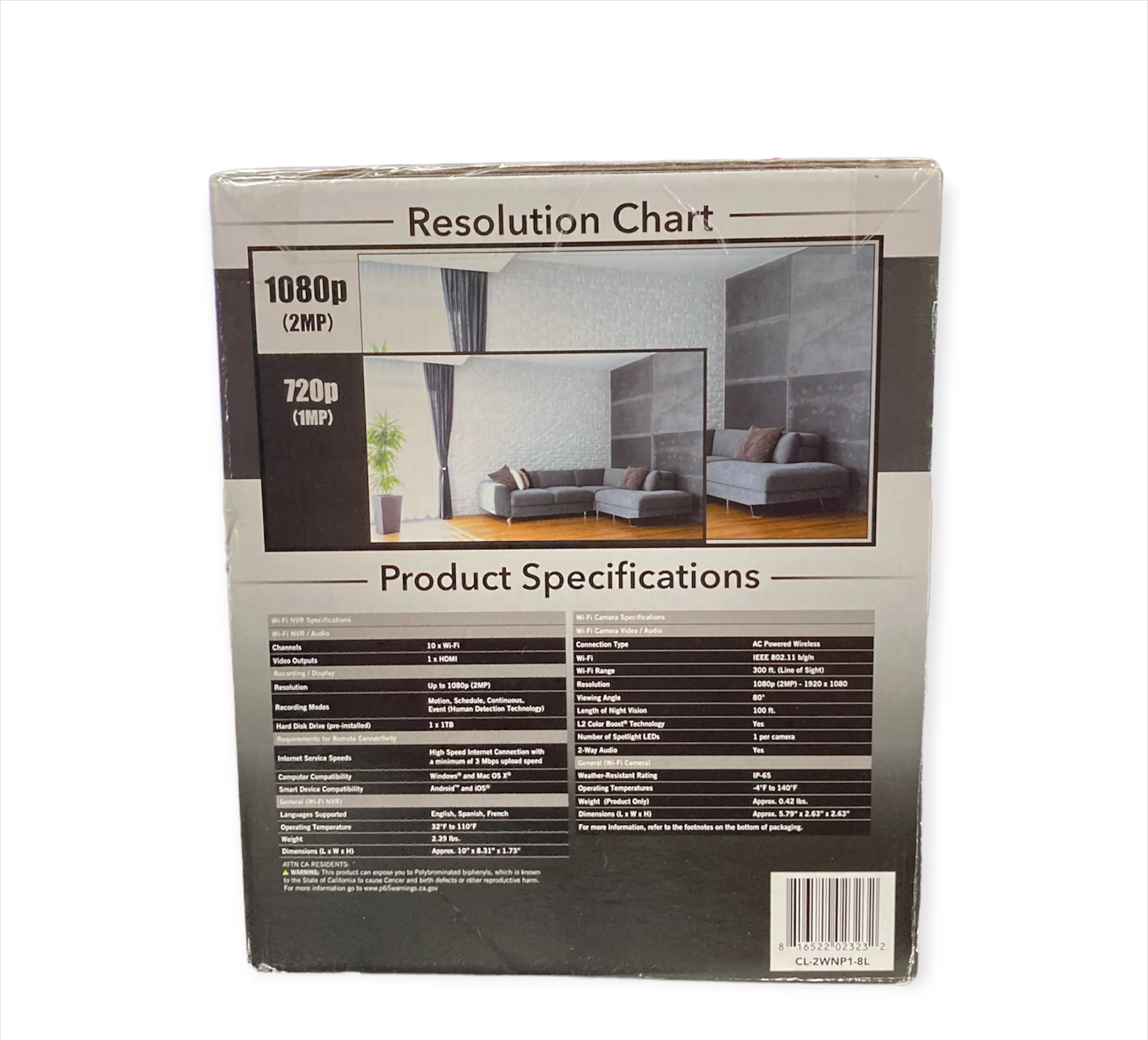 Night Owl CL-2WNP1-8L 10 Channel Wi-Fi NVR with (8) 1080p Wi-Fi IP Spotlight Cameras and 1TB Hard Drive