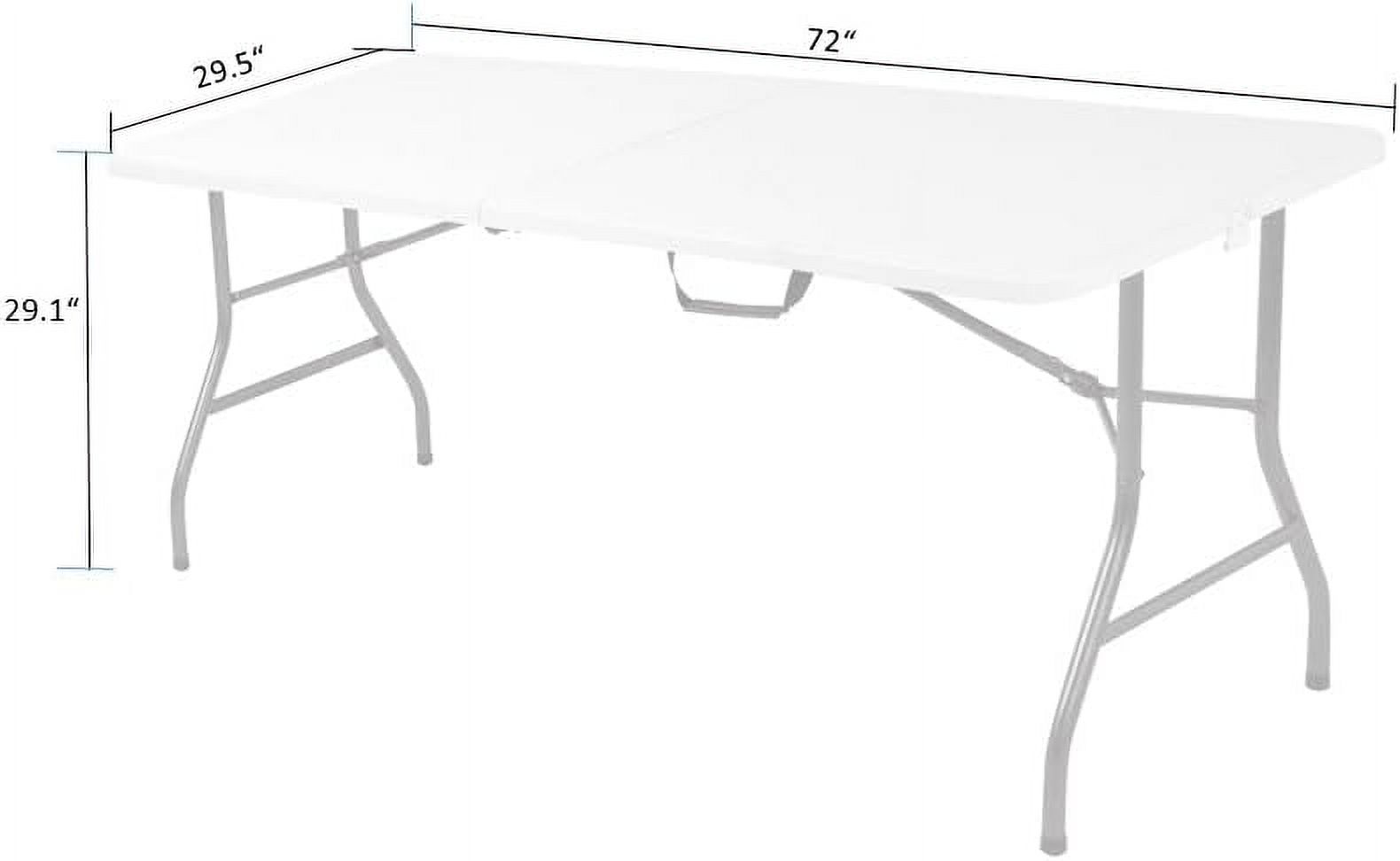 6 ft. Fold-in-Half Banquet Table w/Handle, White