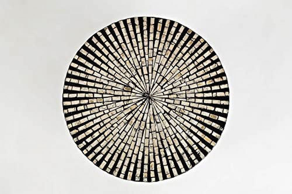 Jofran Global Archive Round Capiz Accent Table Black Multi, 16