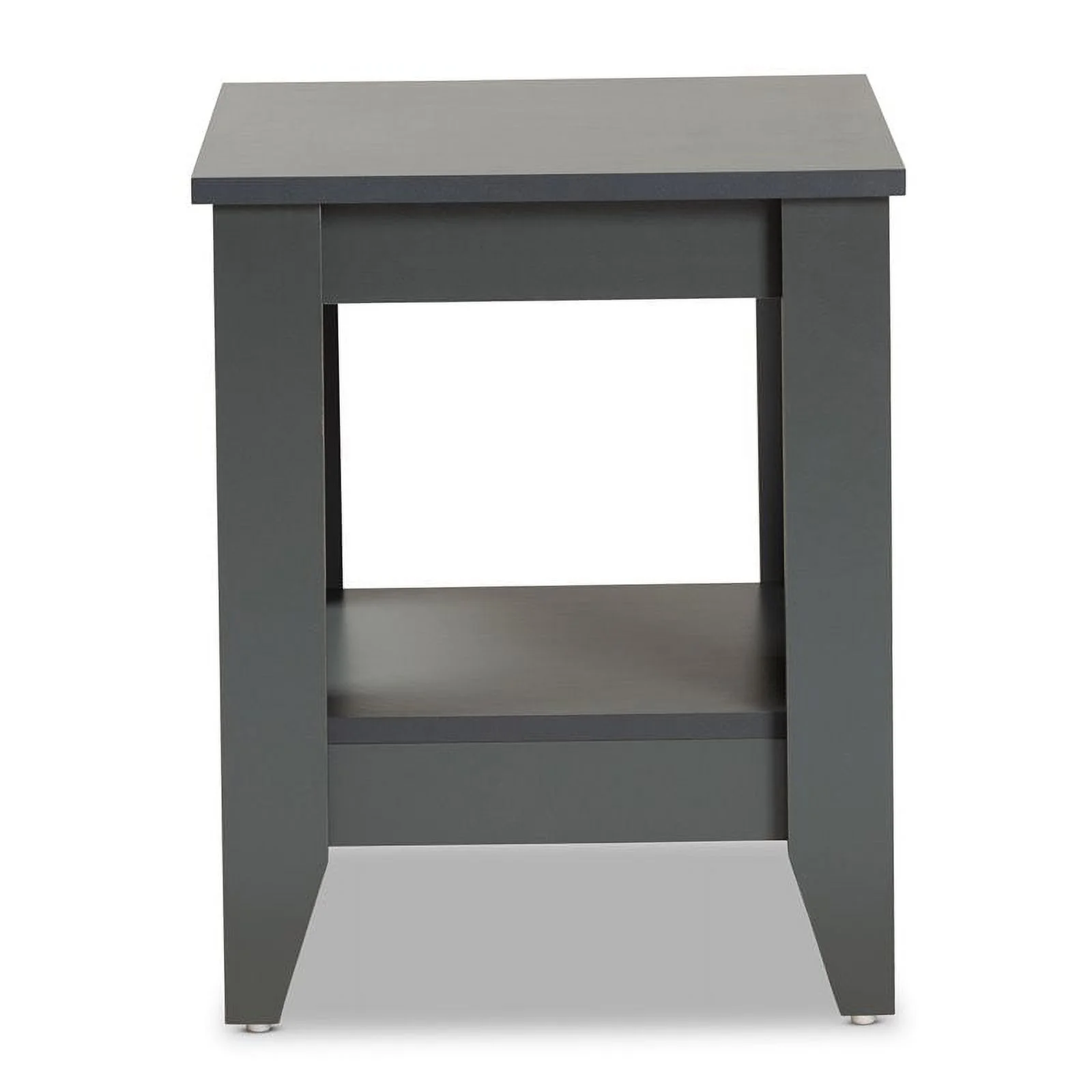 Bowery Hill Square Modern Wood Living Room End Table in Gray