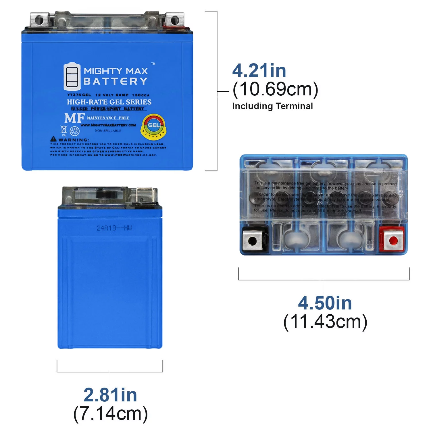 YTZ7SGEL 12V 6AH GEL Replacement Battery compatible with Yamaha YFM125R, Raptor 11-13 - 4 Pack
