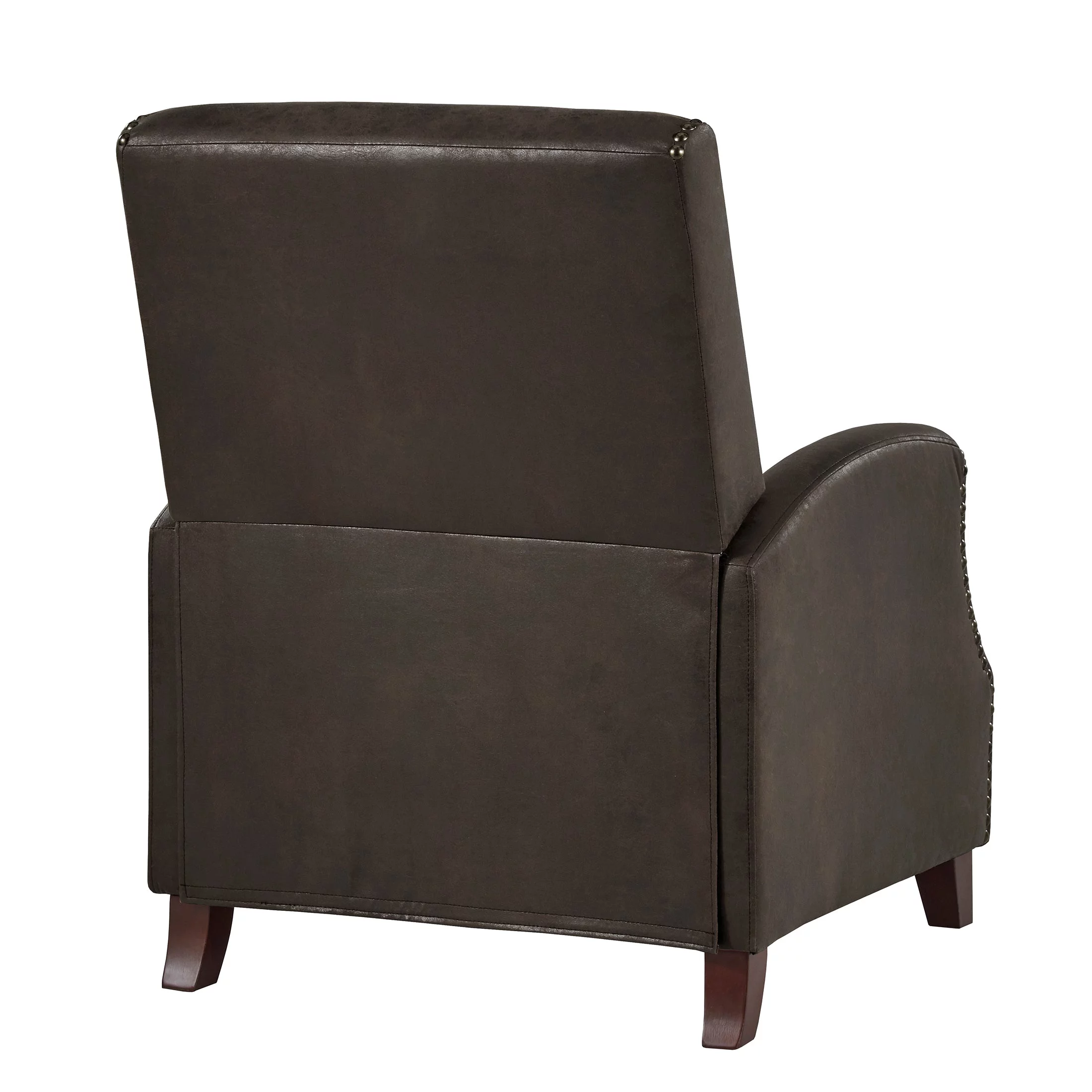 OakvillePark Perry Polished Microfiber Upholstered Push Back Reclining Chair, Brown