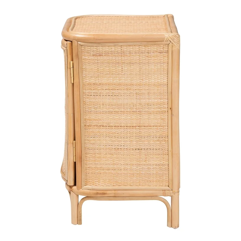 bali & pari Kiara Bohemian Natural Rattan Nightstand