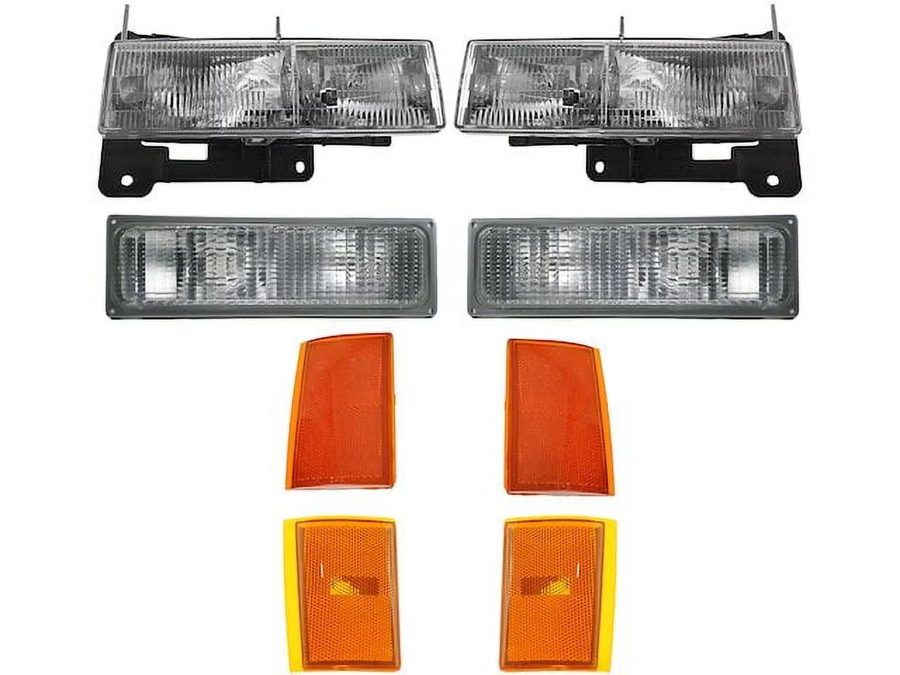 Headlight Cornering Parking Light Kit 8 Piece - Compatible with 1992 - 1993 Chevy C1500 Suburban