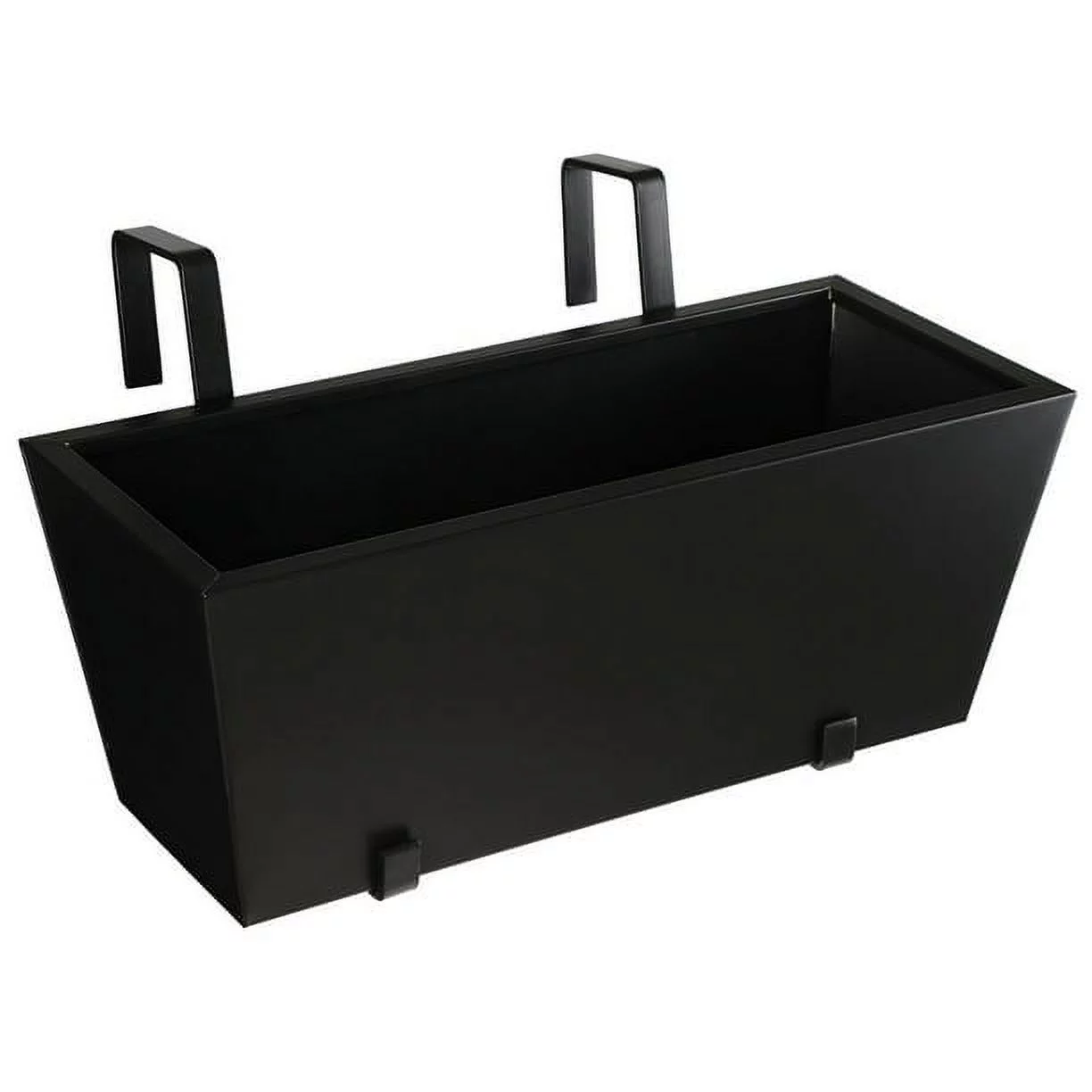 BIRDROCK HOME 1pk Metal Railing Planter - Black