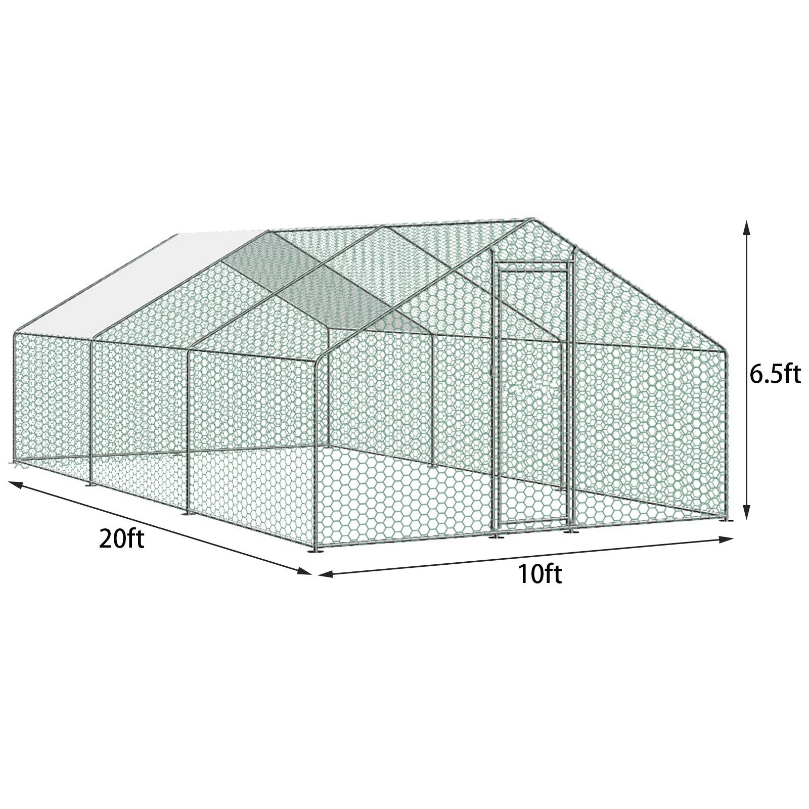 Large Walk in Chicken Run Coop Hen House Enclosure Backyard Poultry Cage Cover 20'x10'