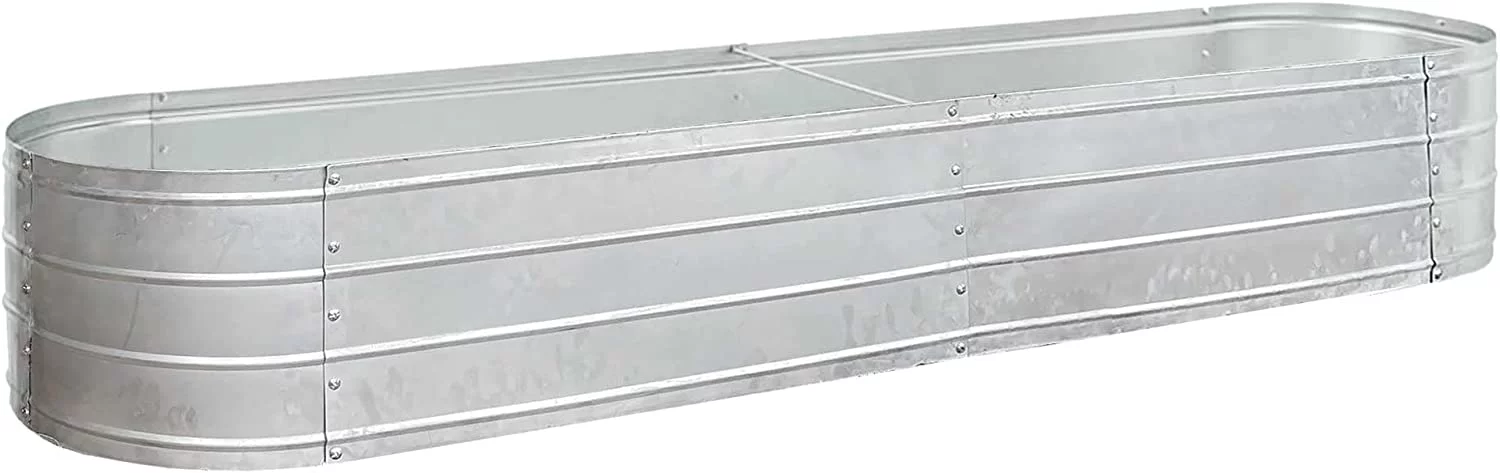 Grapevine PL10156 6A Galvanized Steel Raised Garden Bed, Oval