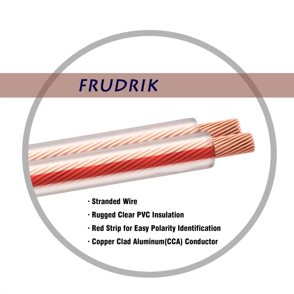 Copper Clad Aluminum (CCA) Speaker Wire Cable Spool (14AWG, 100FT)