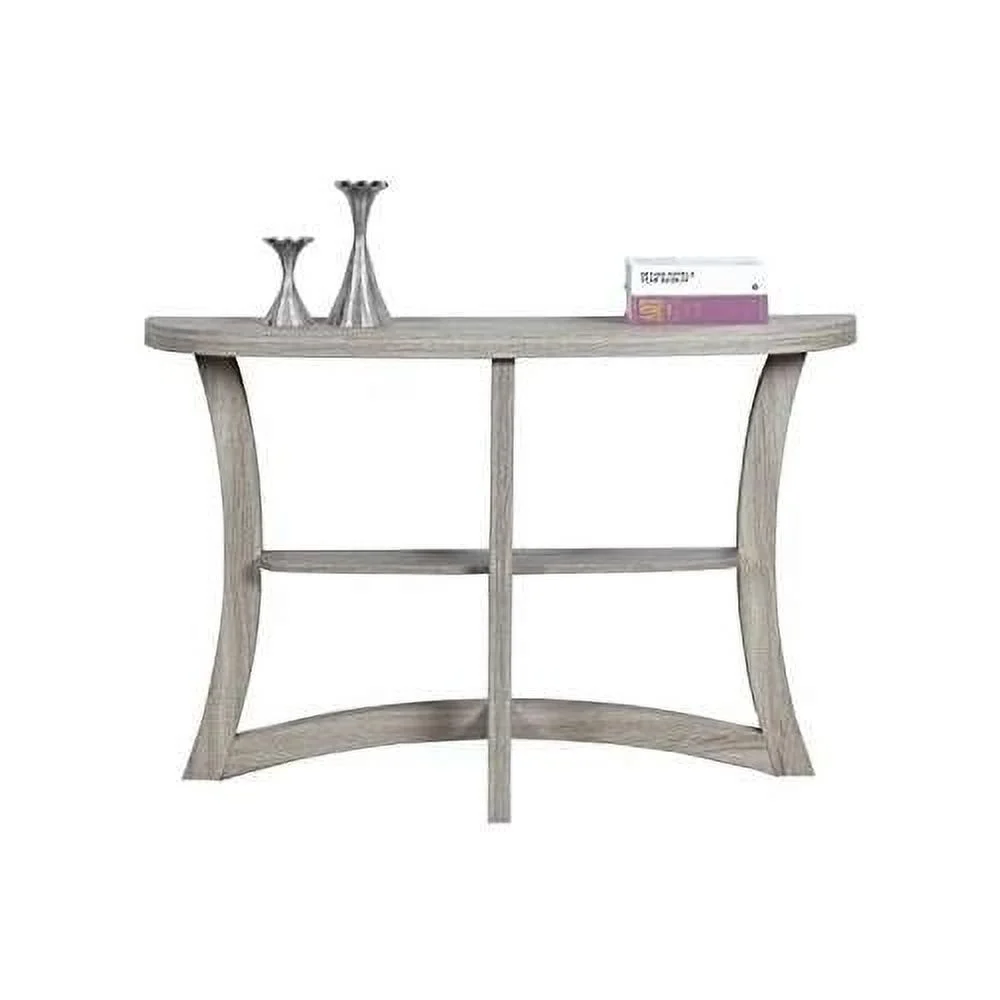Half Moon Hall Wooden Console Accent Table In Cappuccino Brown