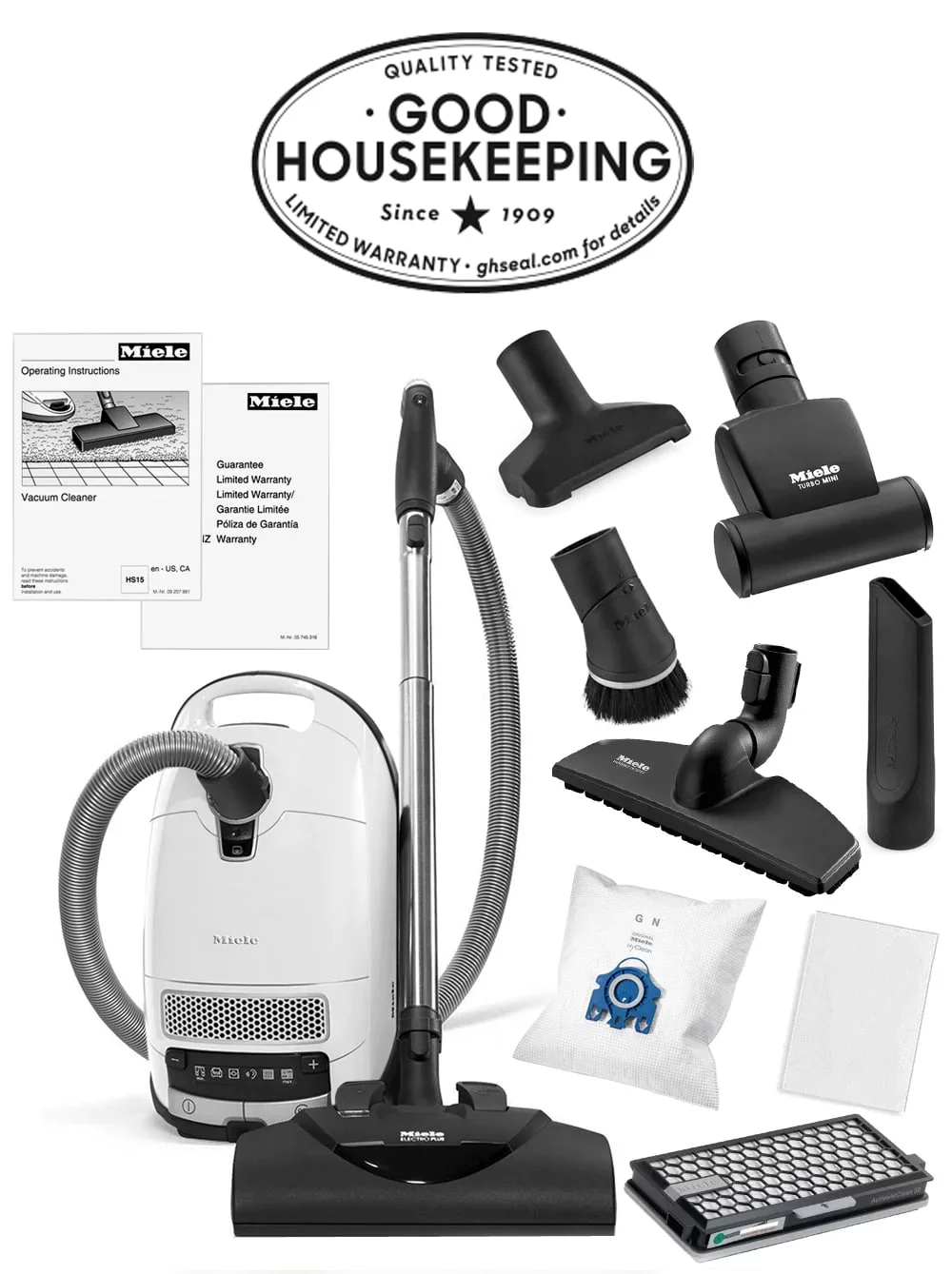 Miele Complete C3 Cat & Dog Powerline Canister Vacuum (Lotus White)