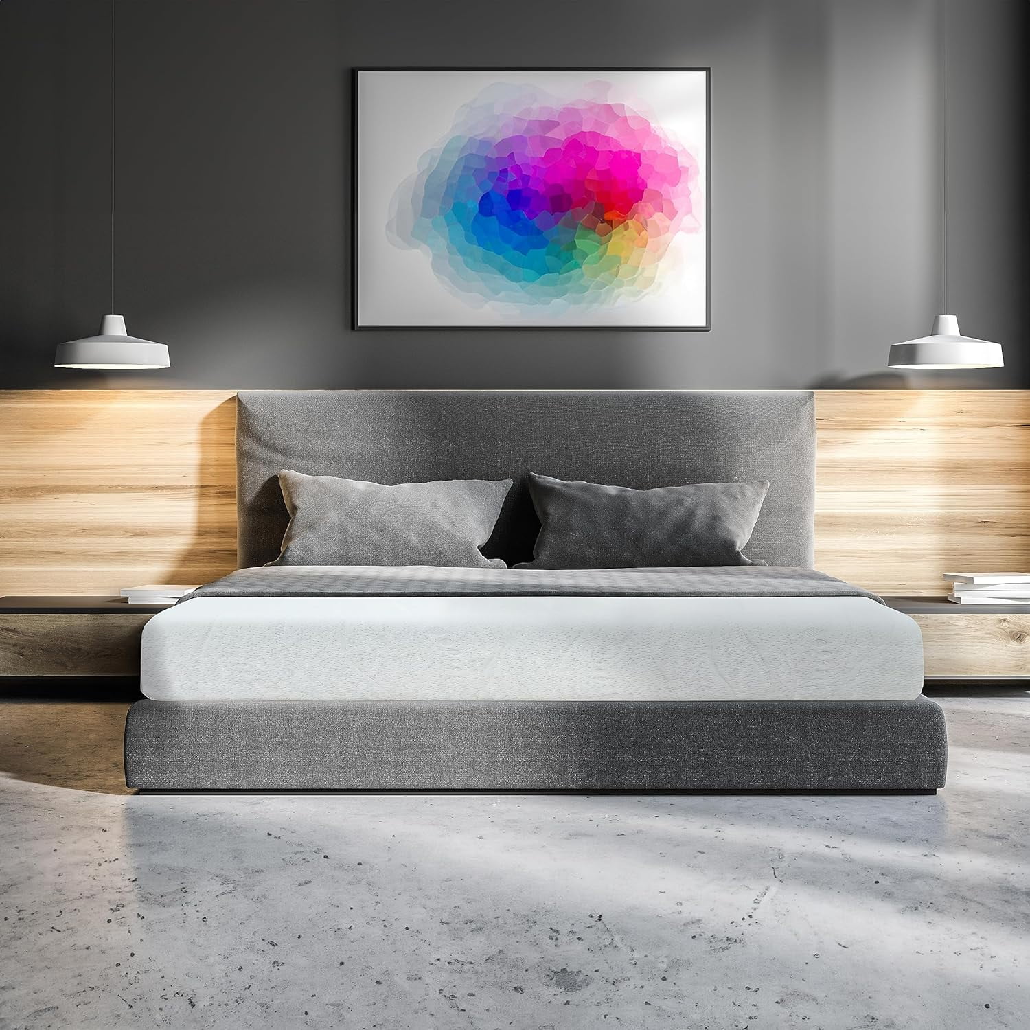 YILAN Queen Size 8-Inch, Gel Memory Foam Mattress, Medium Firm Feel, Breathable, Cool Sleep and Pressure Relief, CertiPUR-US Certified, Temperature Balanced