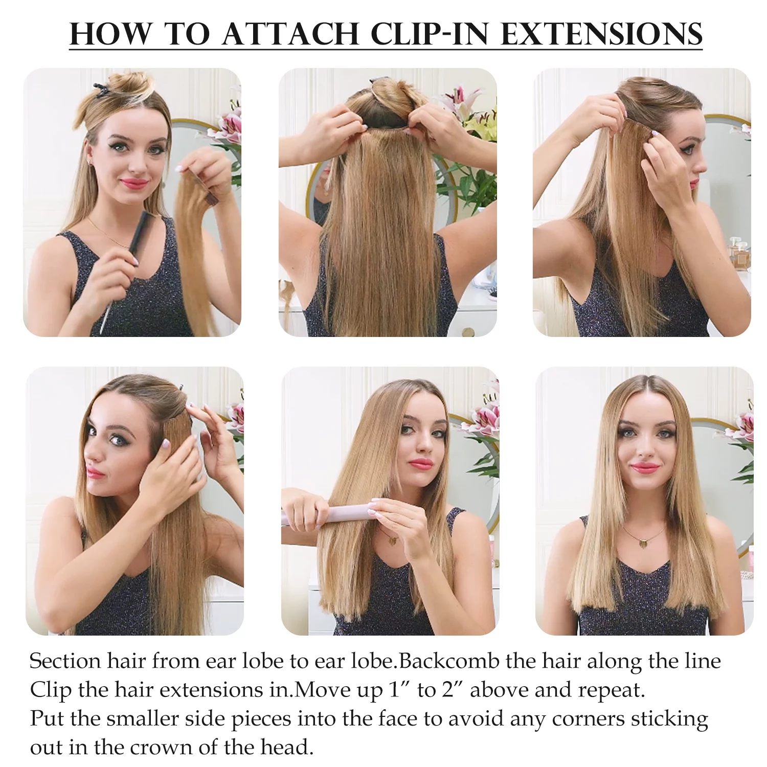 Benehair 100% Remy Human Hair Clip In Human Hair Extensions Full Head 8 Pcs Invisible Brown Hair Straight Smooth Hair Extensions US 8A Quality CLEARANCE