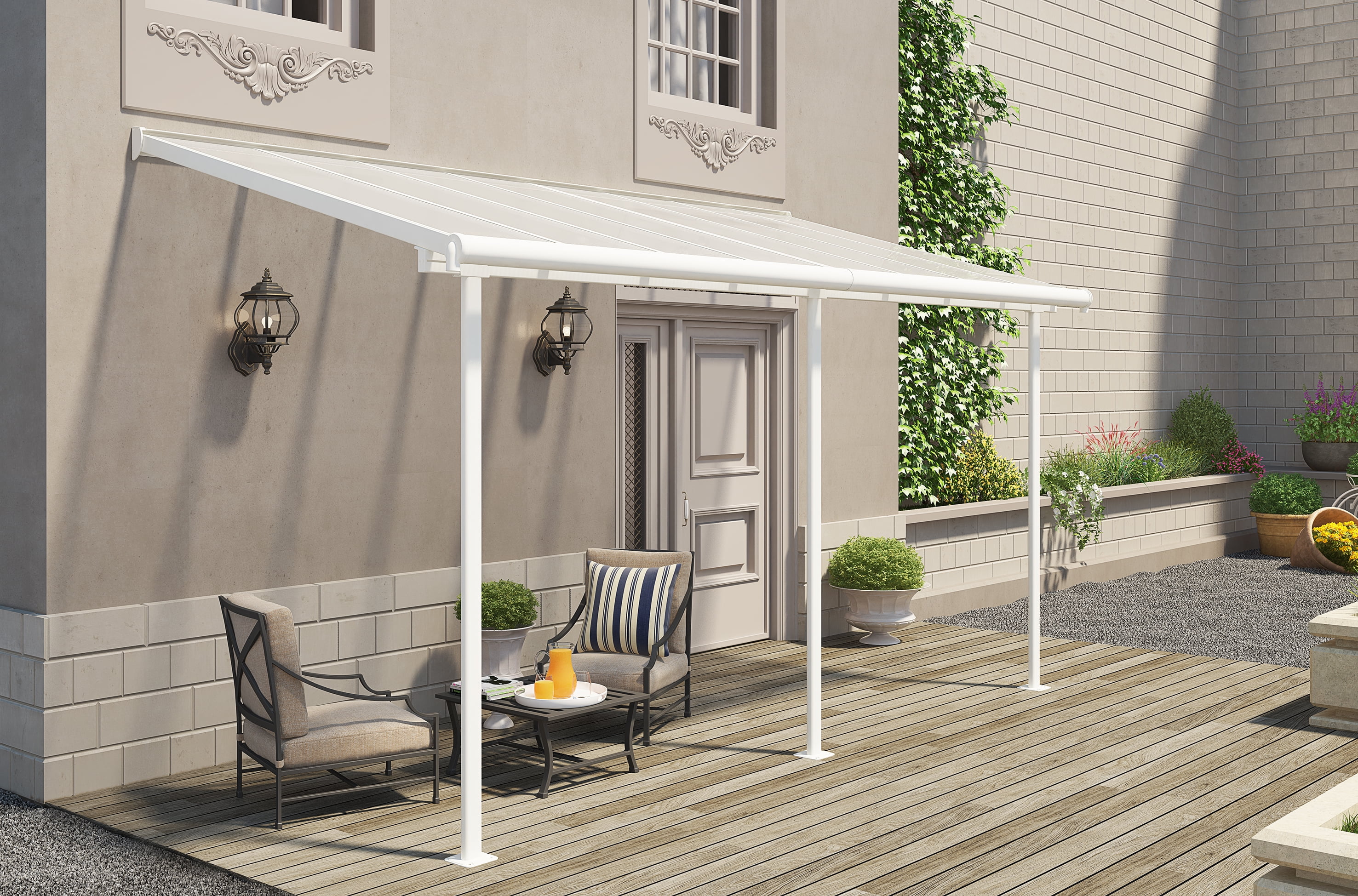 Palram - Canopia Sierra 7.5' x 15' Patio Cover - White/Clear