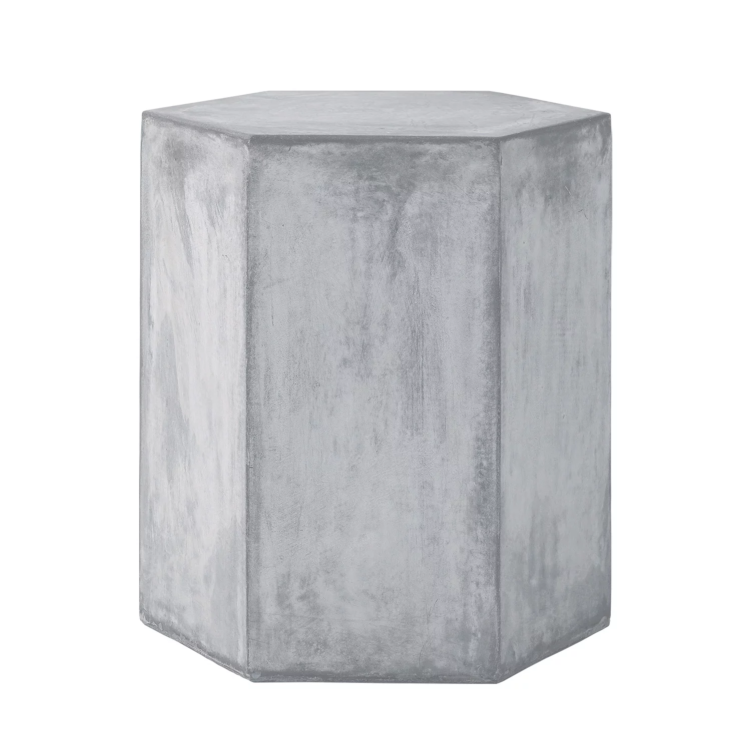 COSIEST Concrete Accent End Table, Hexagonal Shape Side Table, 14.5x12.5x16