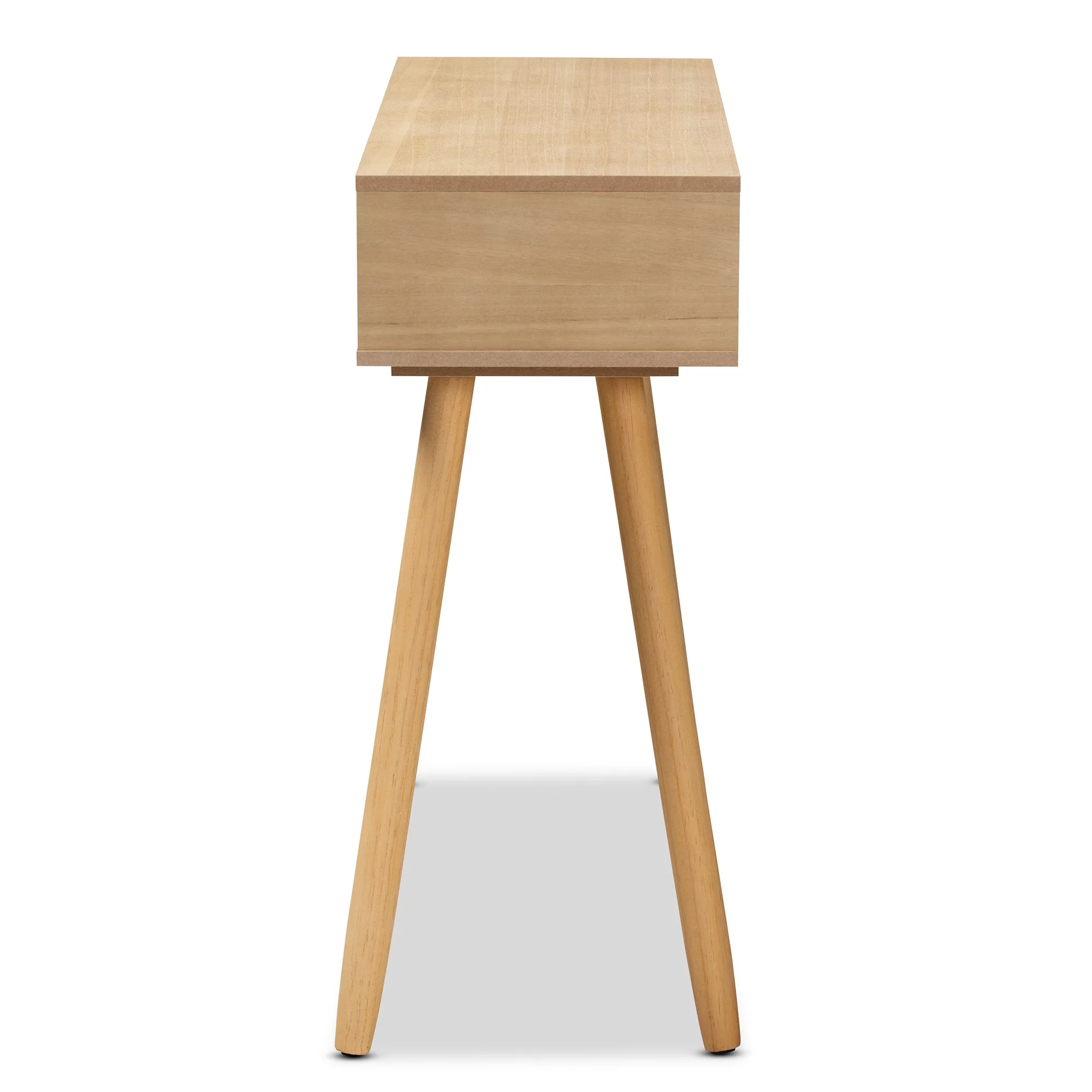 Baxton Studio Elwyn Mid-Century Wood 1 Drawer Console Table, Natural
