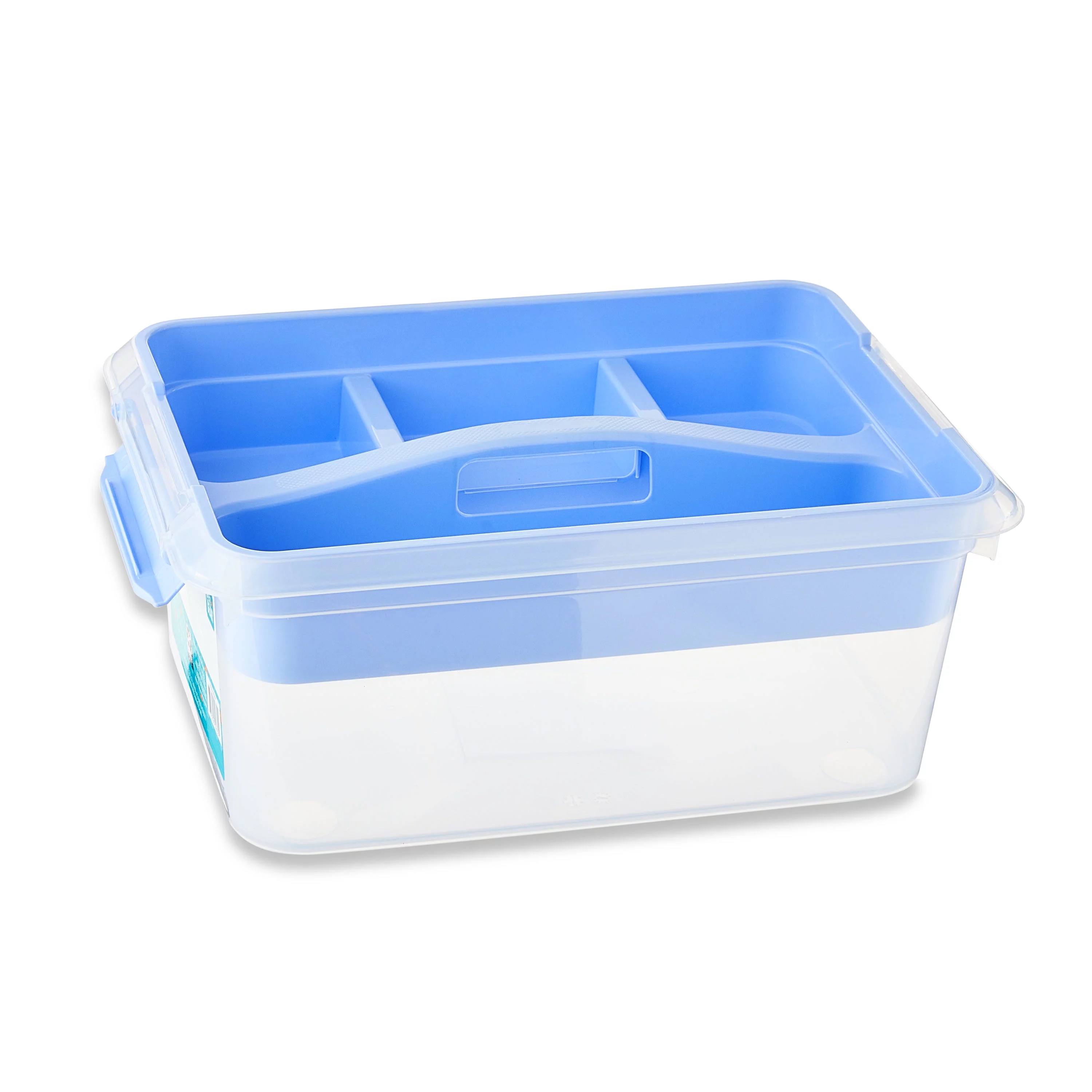 Pen + Gear 14.5-Quart Plastic Latch Storage Box File Organizer, Spring Periwinkle