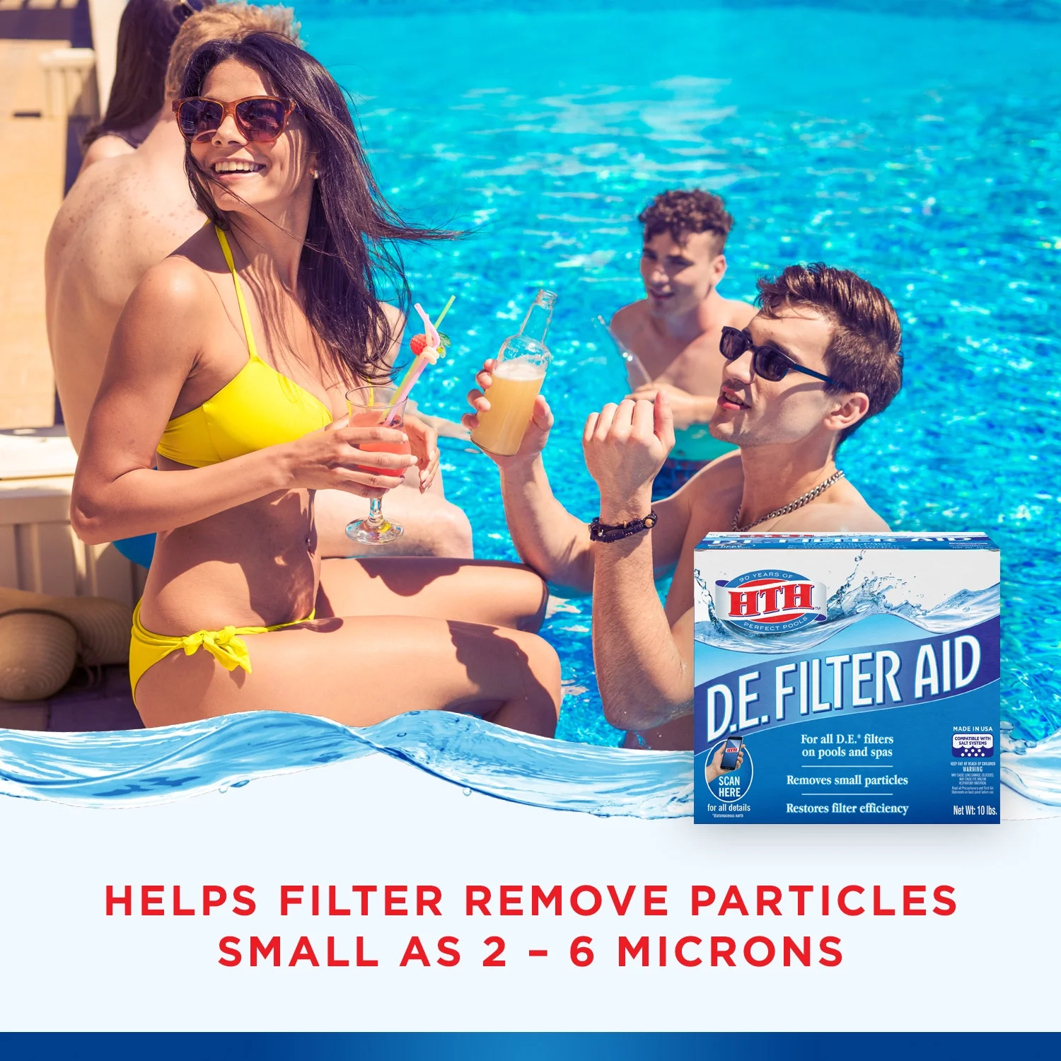 HTH Diatomaceous Earth Filter Aid, Pool Chemicals and Supplies, 10 lb