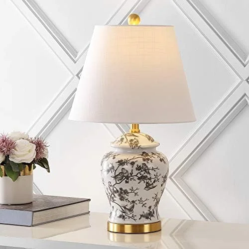 WTYNKAE EYL3005A-SET2 Brussels 22" Chinoiserie Table Lamp for Reading Room  Living Room  Office  Bedroom  Classic  Cottage  Traditional  Blue/White ()