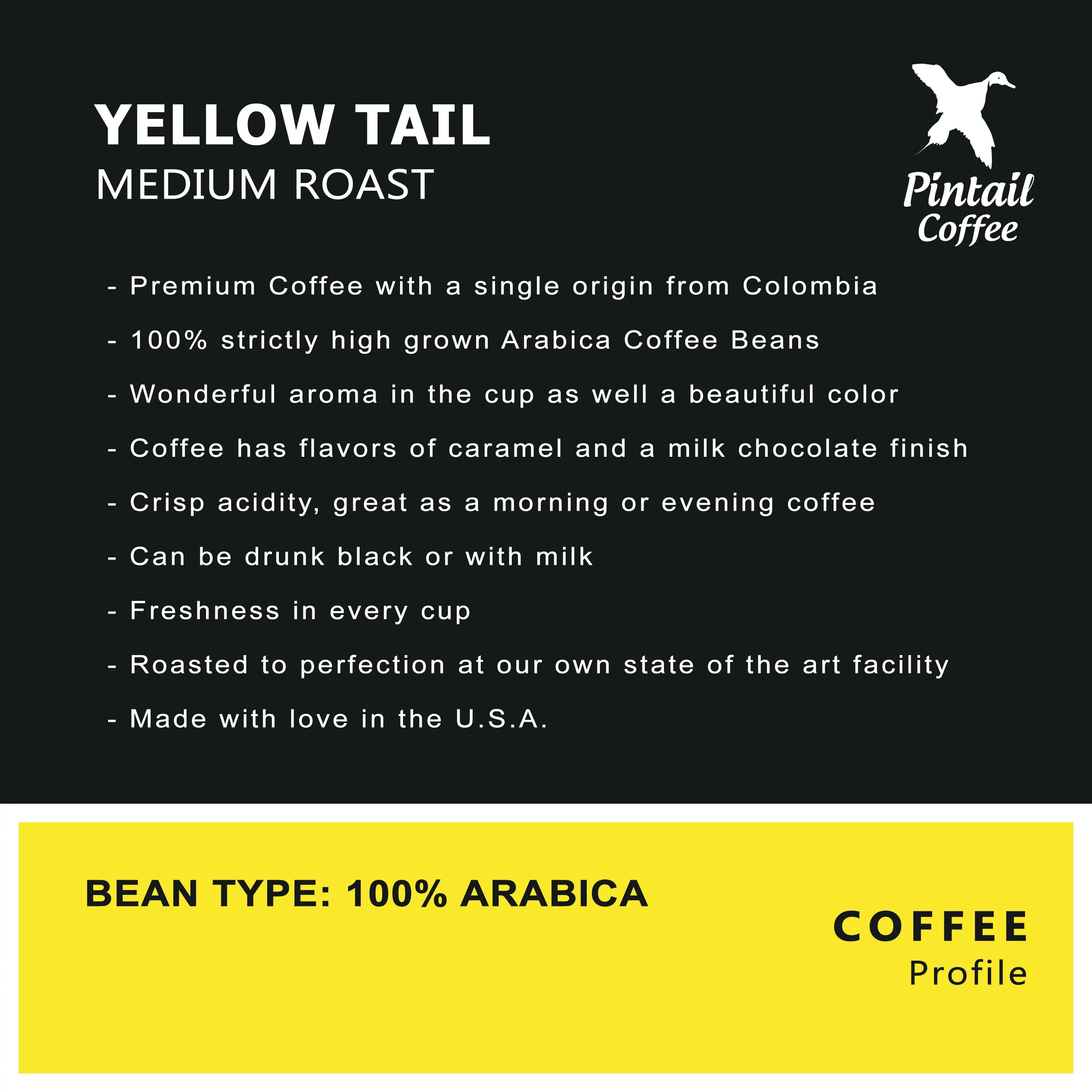 Pintail Coffee 100% Colombian 