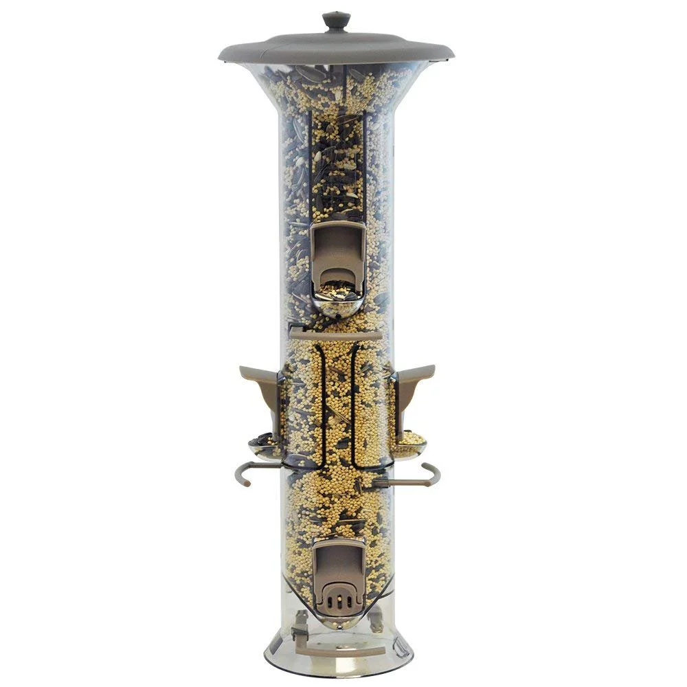 More Birds Bird Feeder with 2 lb Bird Seed Capacity, Harmony Songbird Feeder with Six Feeding Ports