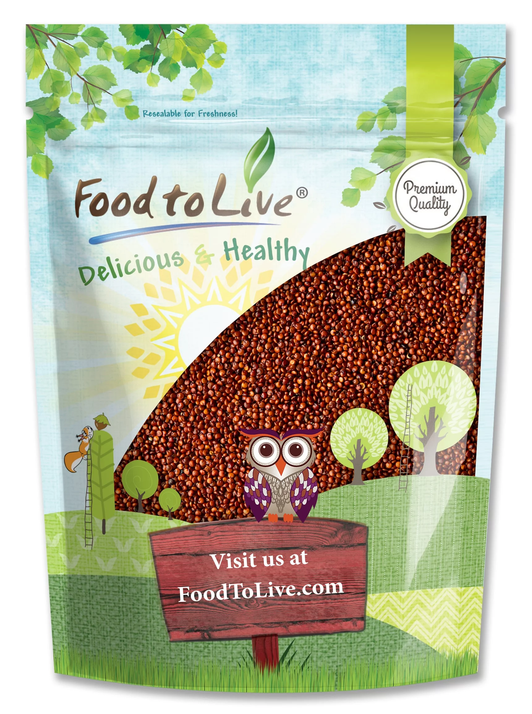Red Quinoa, 3 Pounds — Raw, Kosher, Vegan — by Food to Live