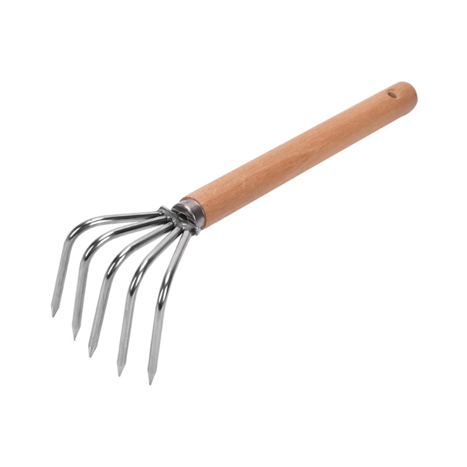 Garden Hand Rake Gardening Tools Small Leaf Rake Soil Tiller for Backyard Plants , Long Handle 5