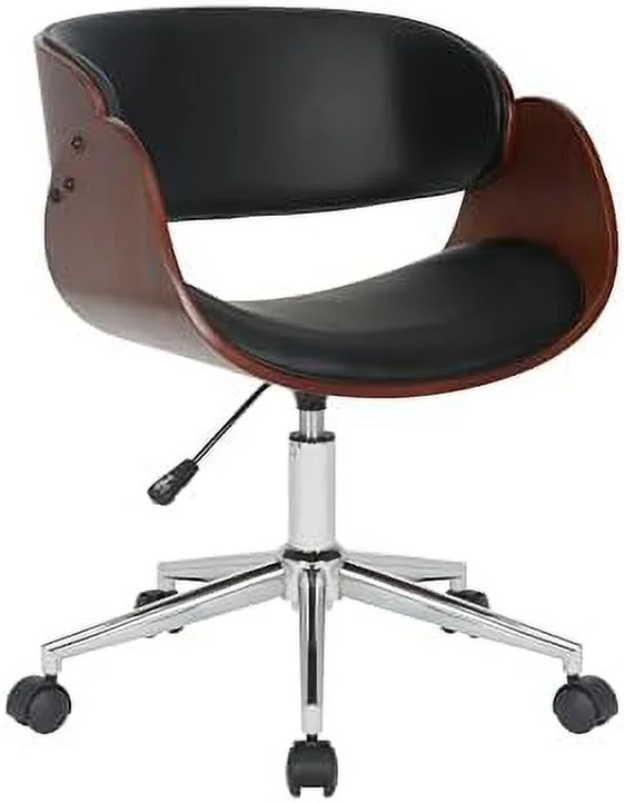 xrboomlife Monroe Office Chair  Water and Stain Resistant Faux Leather Upholstery  Height Adjustable  -degree Swivel  Sturdy Chrome Base with Wheels