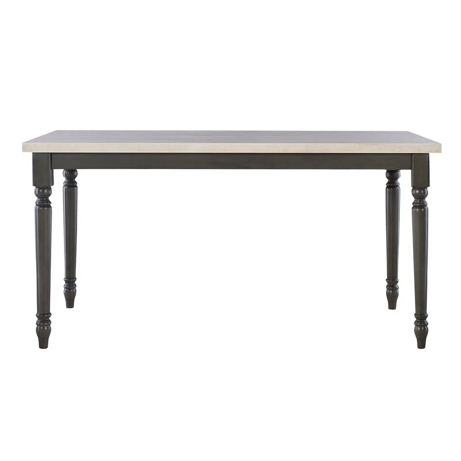 Pemberly Row Contemporary Wood Dining Table in Smokey White and Dark Gray