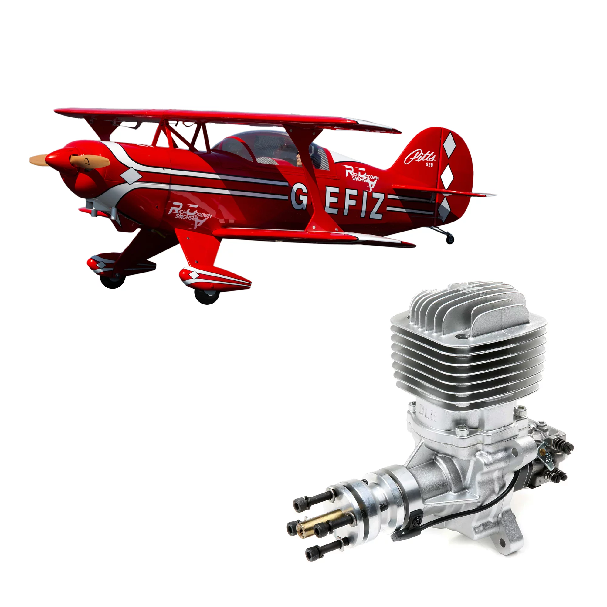 Hangar 9 Hangar 9 Pitts S-2B 50-60cc w/ DLE61cc Gas Engine HAN2390CDLE61 Airplanes ARF Scale Glow/Gas