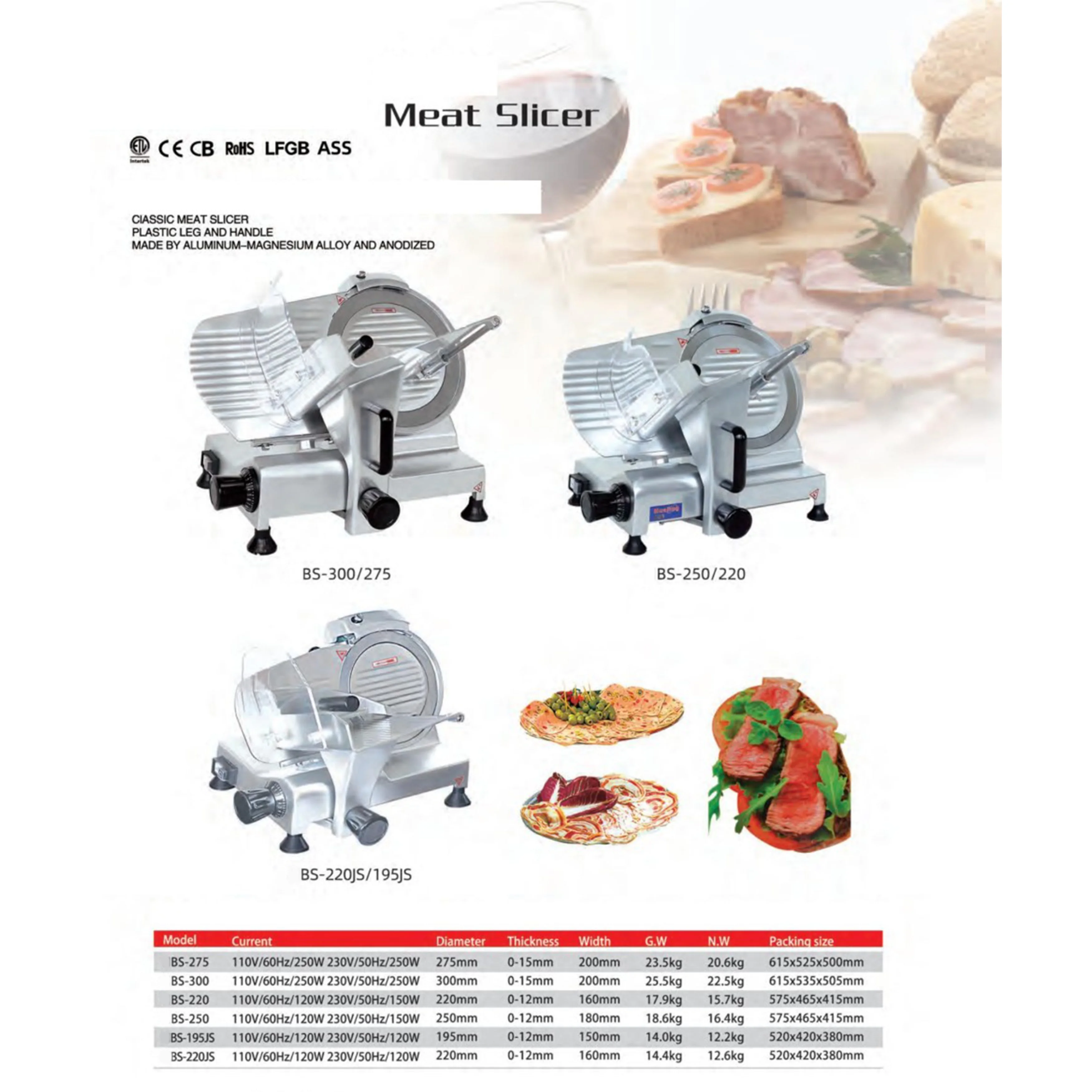 12 in. Blade 110V Commercial Blade, Home Deli Food Slicer Electric Meat Slicer, NSF