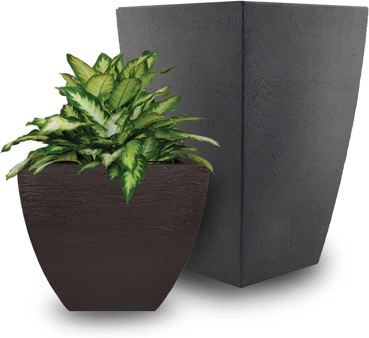 MSQT19SL Modern Square Garden Planter, 19-Inch, Slate
