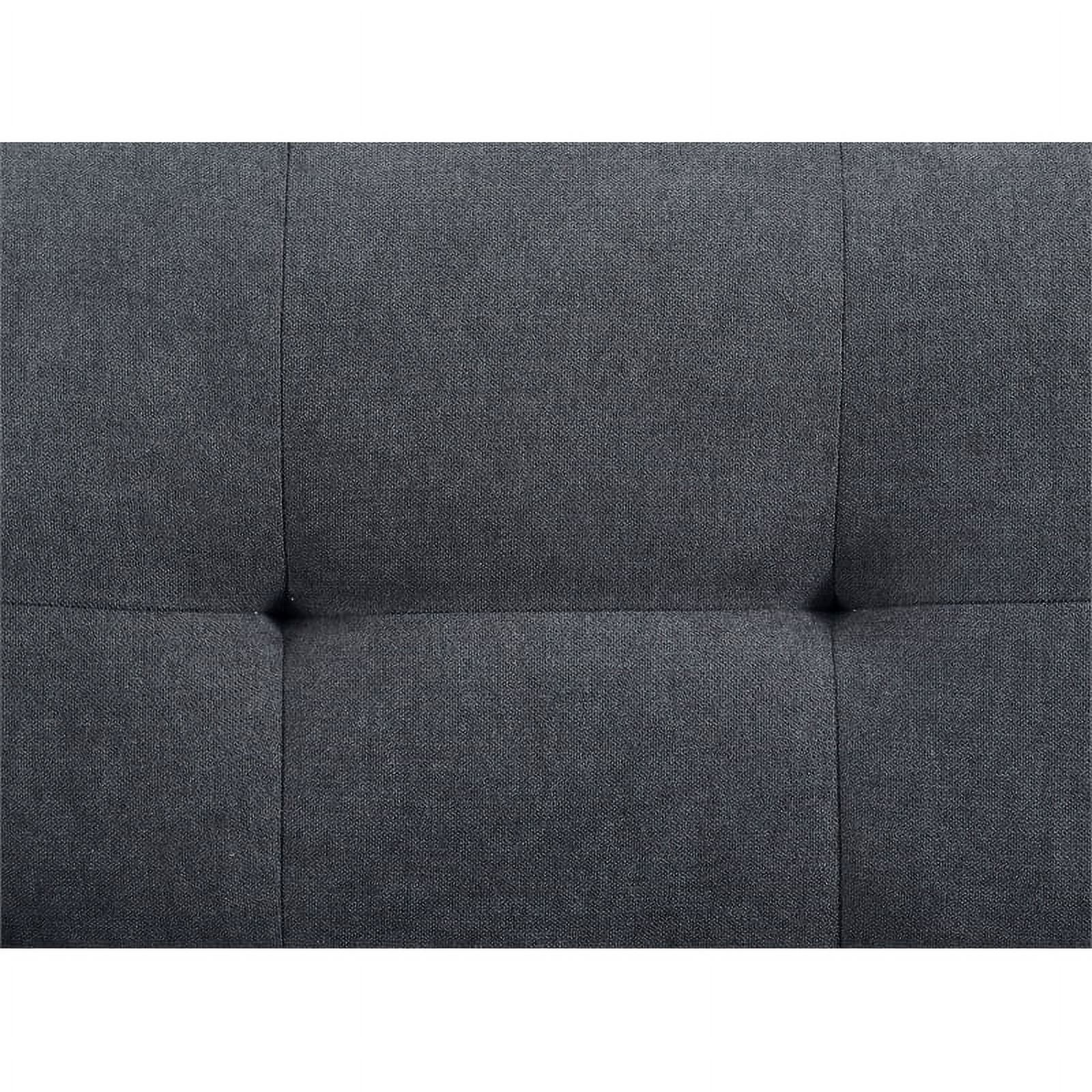 Partner Furniture Tufted Polyester Fabric Chaise Lounge in Gray