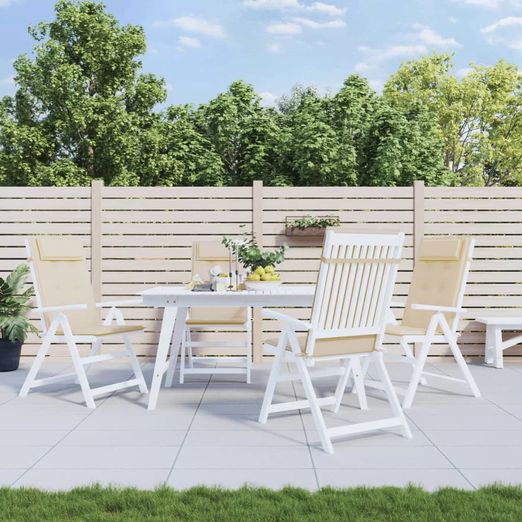 Aibecy Highback Chair Cushions 4 pcs Beige Oxford Fabric