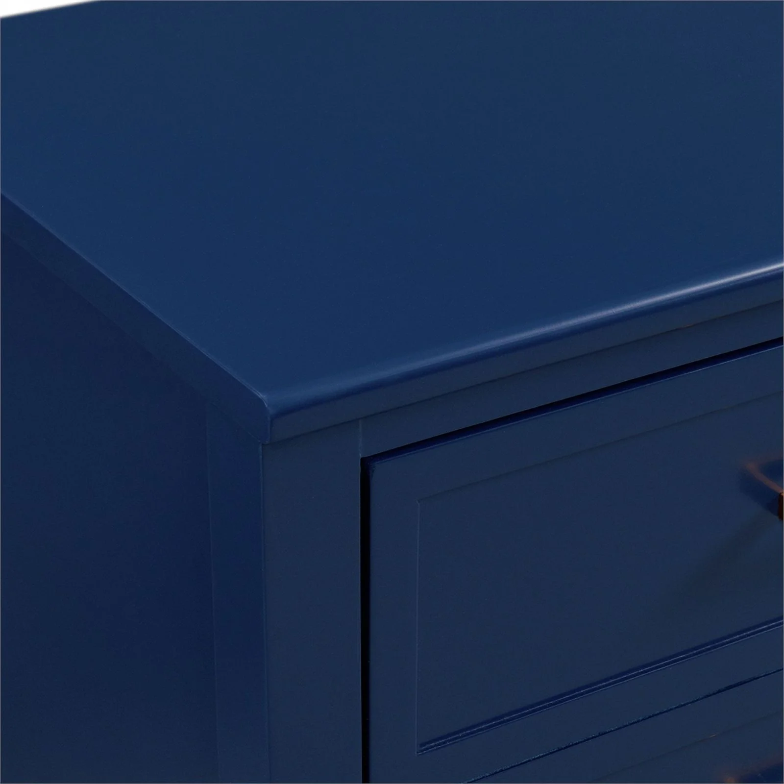 Pemberly Row Traditional Rectangular Side Table in Navy Finish