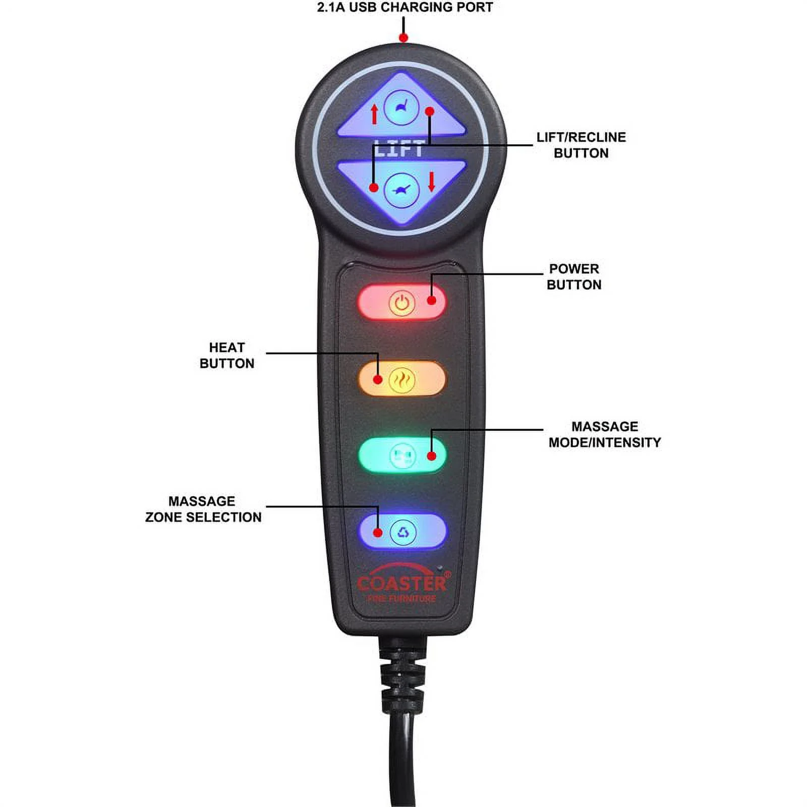 Pemberly Row Power Lift Recliner with Wired Remote in Beige Finish