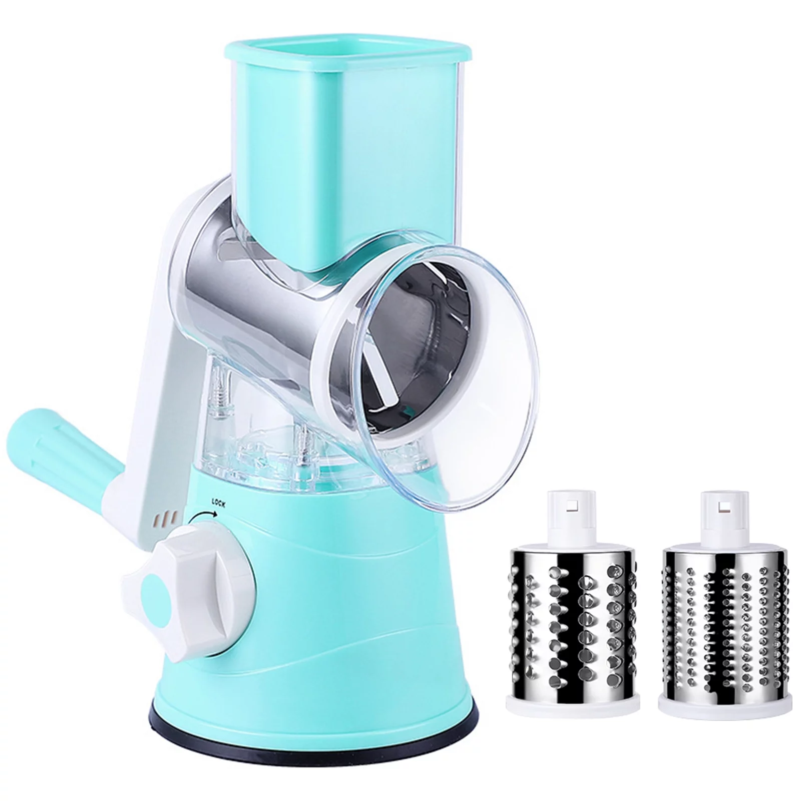 Sulythw Mandoline Slicer 3-in-1 Stainless Steel Rotary Cheese Grater for Vegetable, Nuts, Carrots, Cucumbers