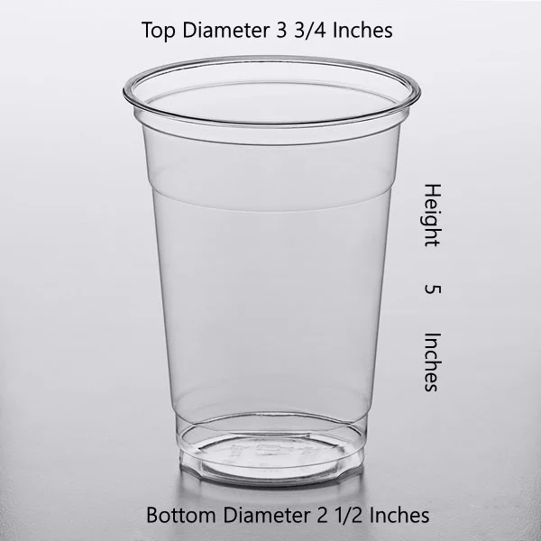 4U'LIFE 16 oz. Crystal-Clear PET Plastic Cold Cups, Beverage Cups With Dome Lids-With Straw Slot-18 Sets