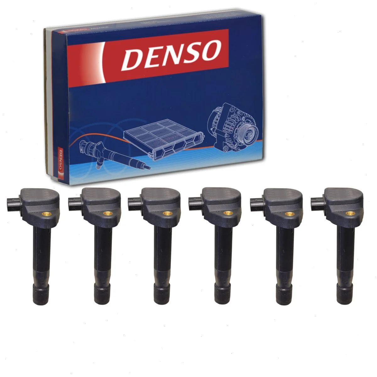 6 pc DENSO Direct Ignition Coils compatible with Honda Accord Crosstour 3.5L V6 2010-2011