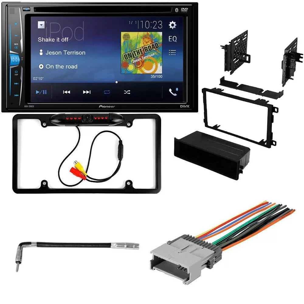 KIT2360 Bundle With Pioneer AVH-241EX Multimedia DVD Car Stereo Install Kit with Receiver - For 2003-2007 GMC Savana Van / Bluetooth Touchscreen, Backup Camera, Double Din in-Dash Mounting Kit (5Item)