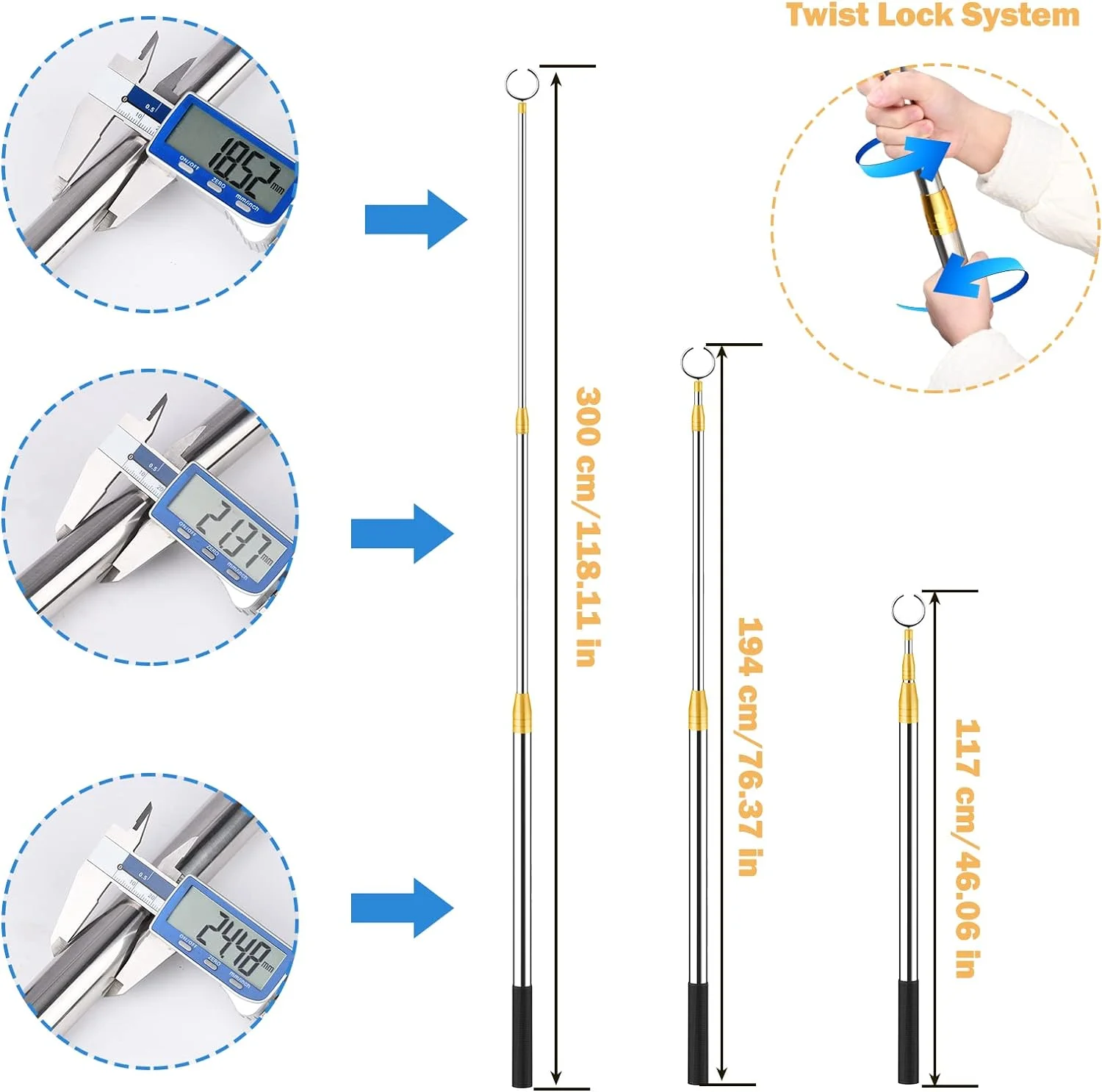 LILIUPENG String Light Poles for Outside,4 Pack Patio Light Poles for Outdoor String Light,9.8FT Poles for String Lights for Backyard,Garden,Party,Wedding