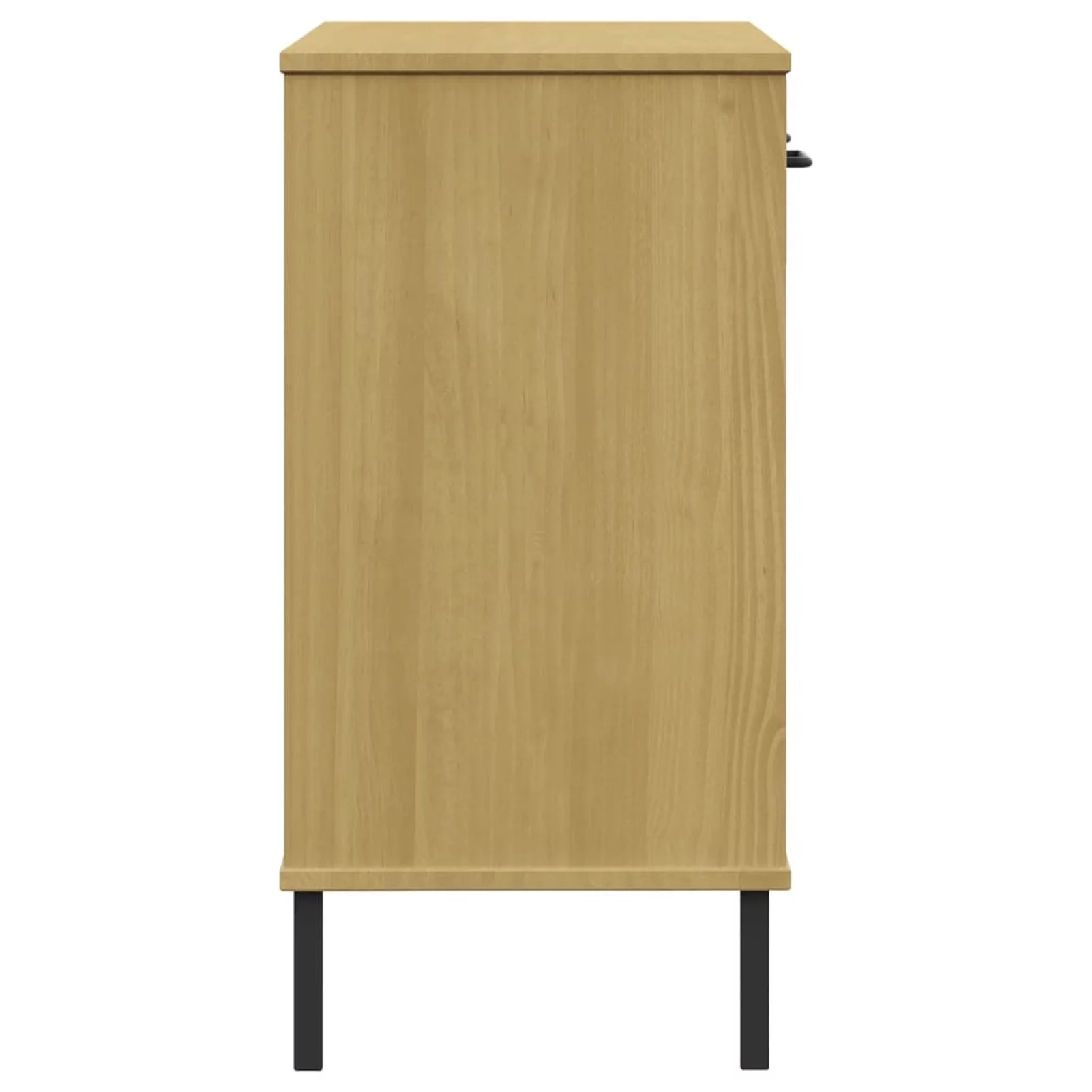 Andoer Console Cabinet with Metal Legs Brown Solid Wood Pine OSLO
