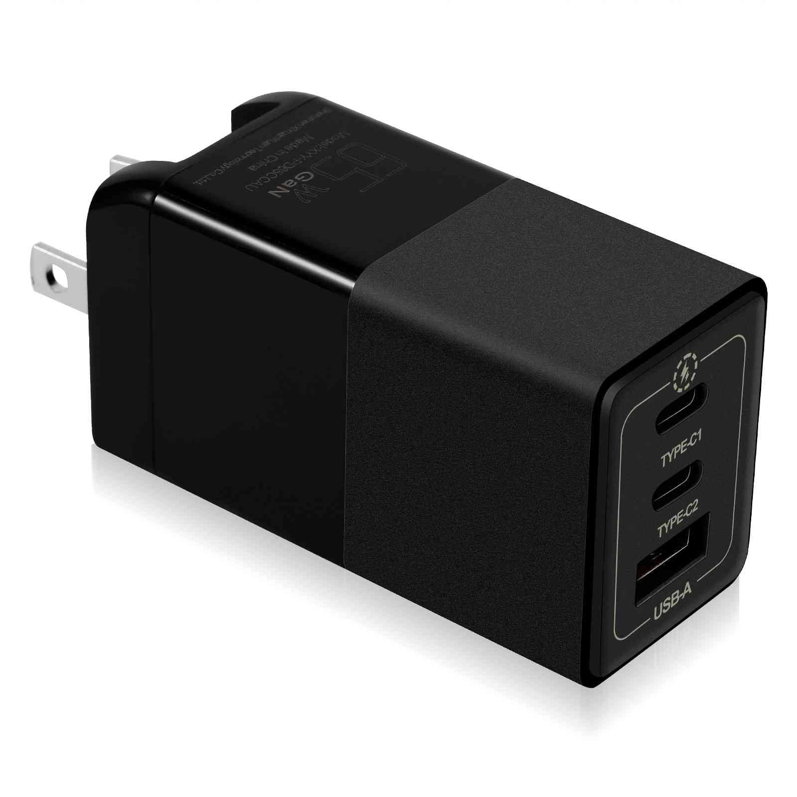 UrbanX 65W Fast Travel Charger with 3 Ports USB & Dual USB-C High-Speed Charging Compatible with TCL 30/30 SE/30 V 5G/30 XE 5G/NxtPaper 10s, iPhone, Samsung Galaxy, Google Pixel, MacBook, Steam Deck